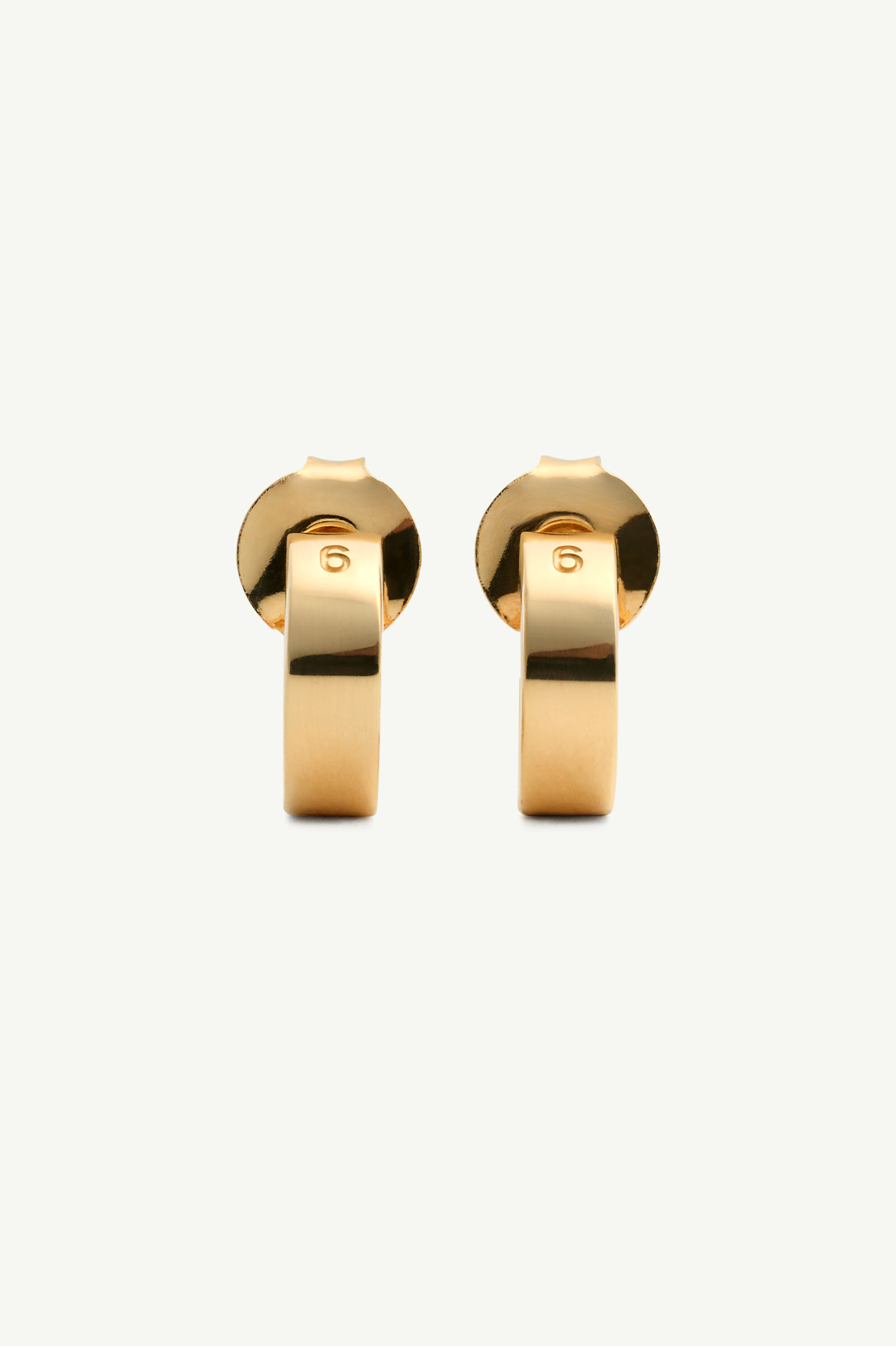 Gold numeric hoop earrings