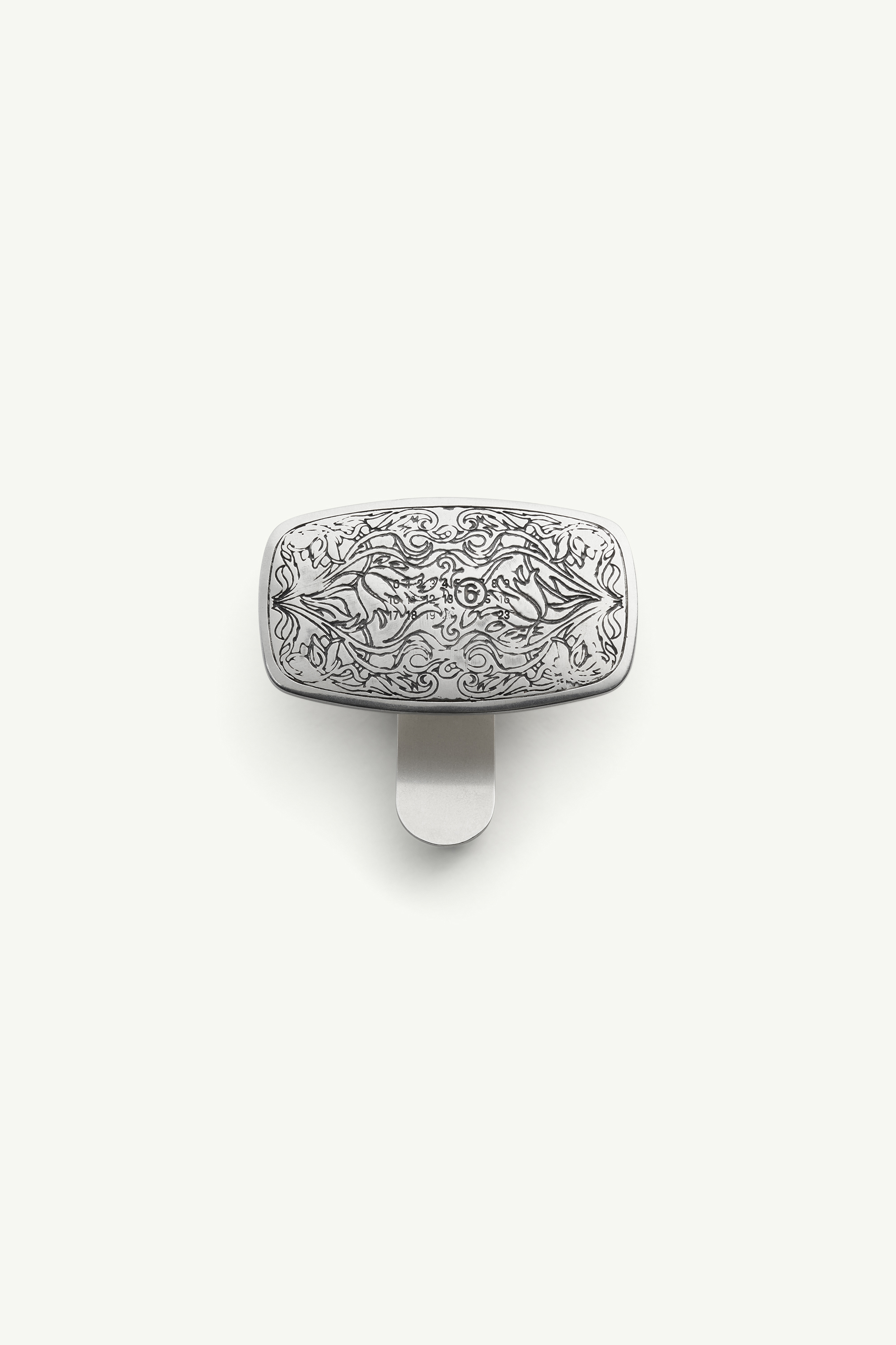 Engraved floral pinch clip