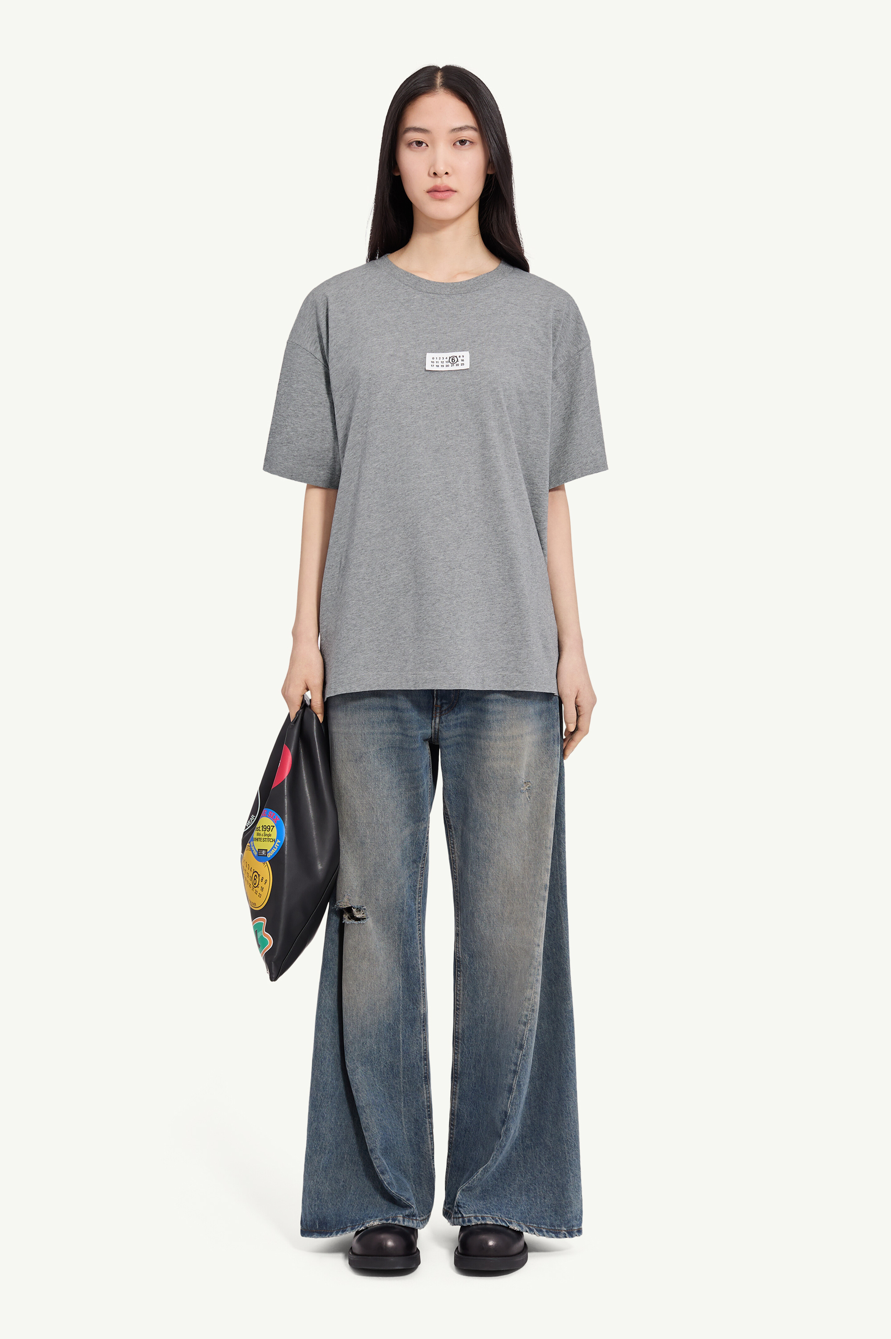 Label cotton jersey T-shirt
