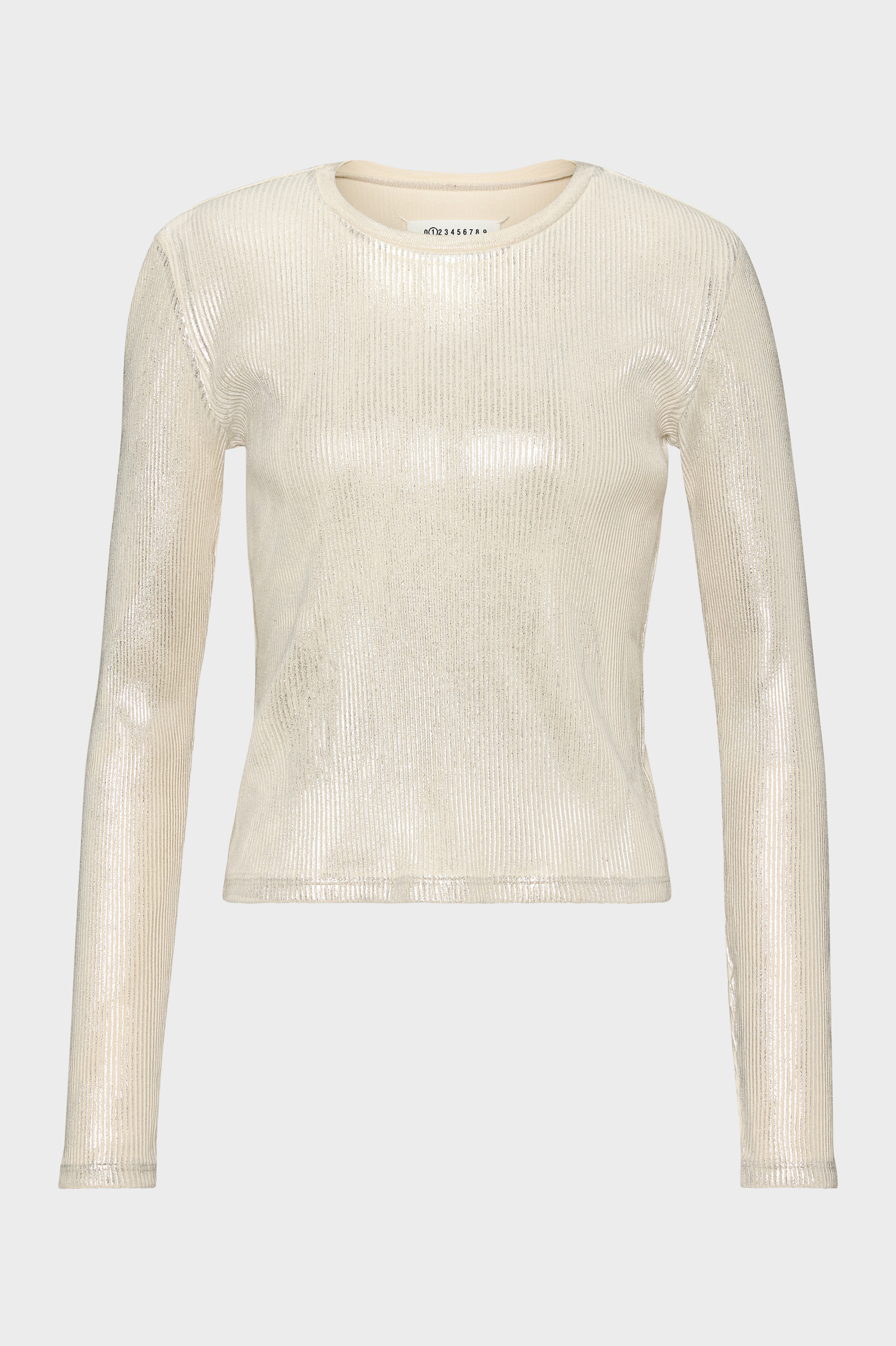 Silver Print Long-Sleeve Top