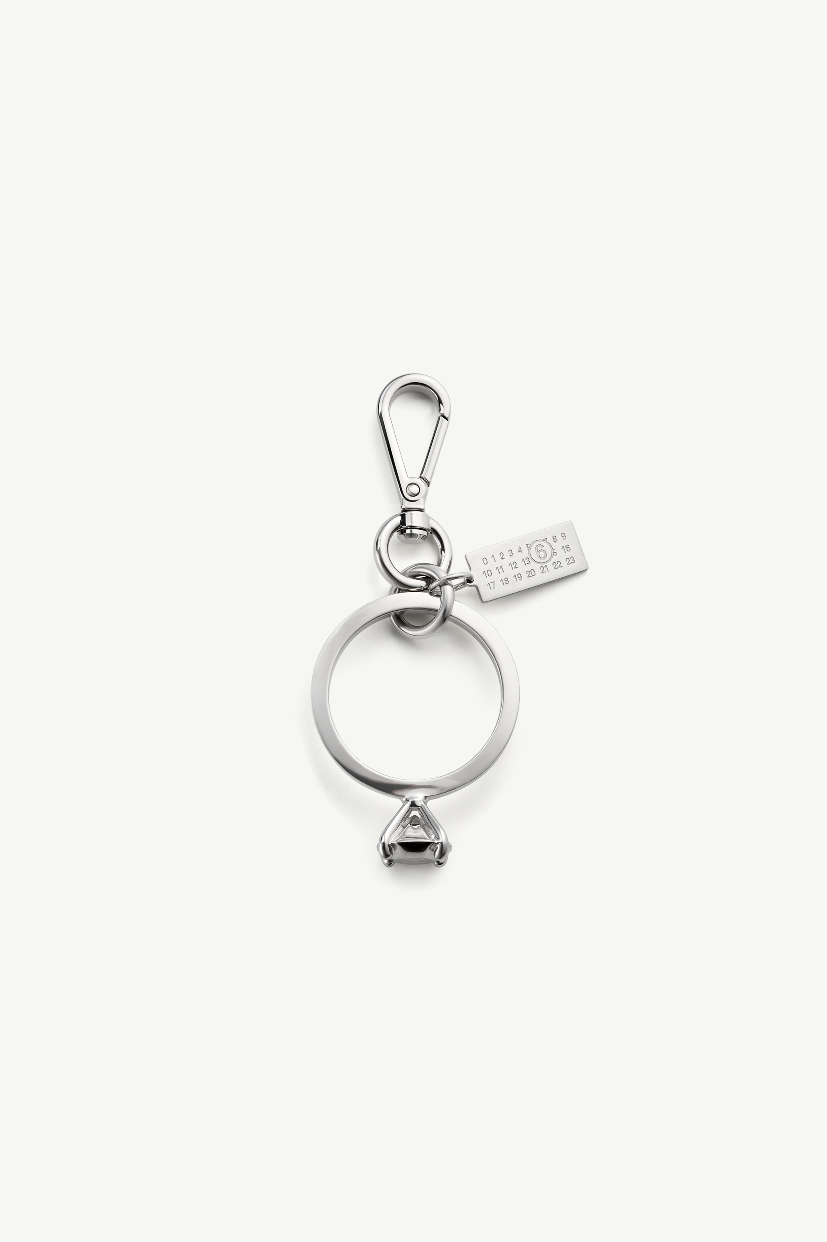 Polished palladium clip keyring