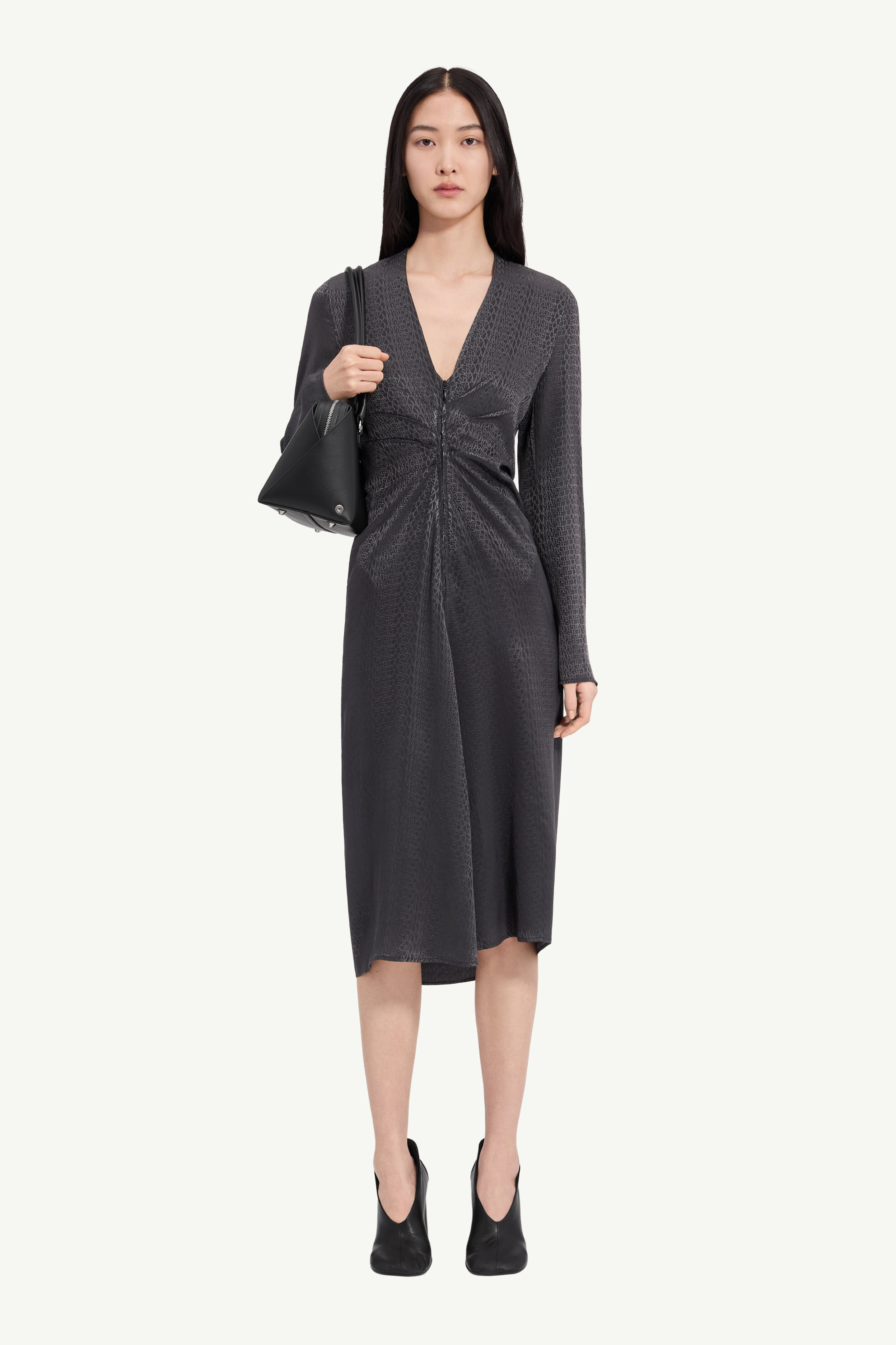 Jacquard wrap dress
