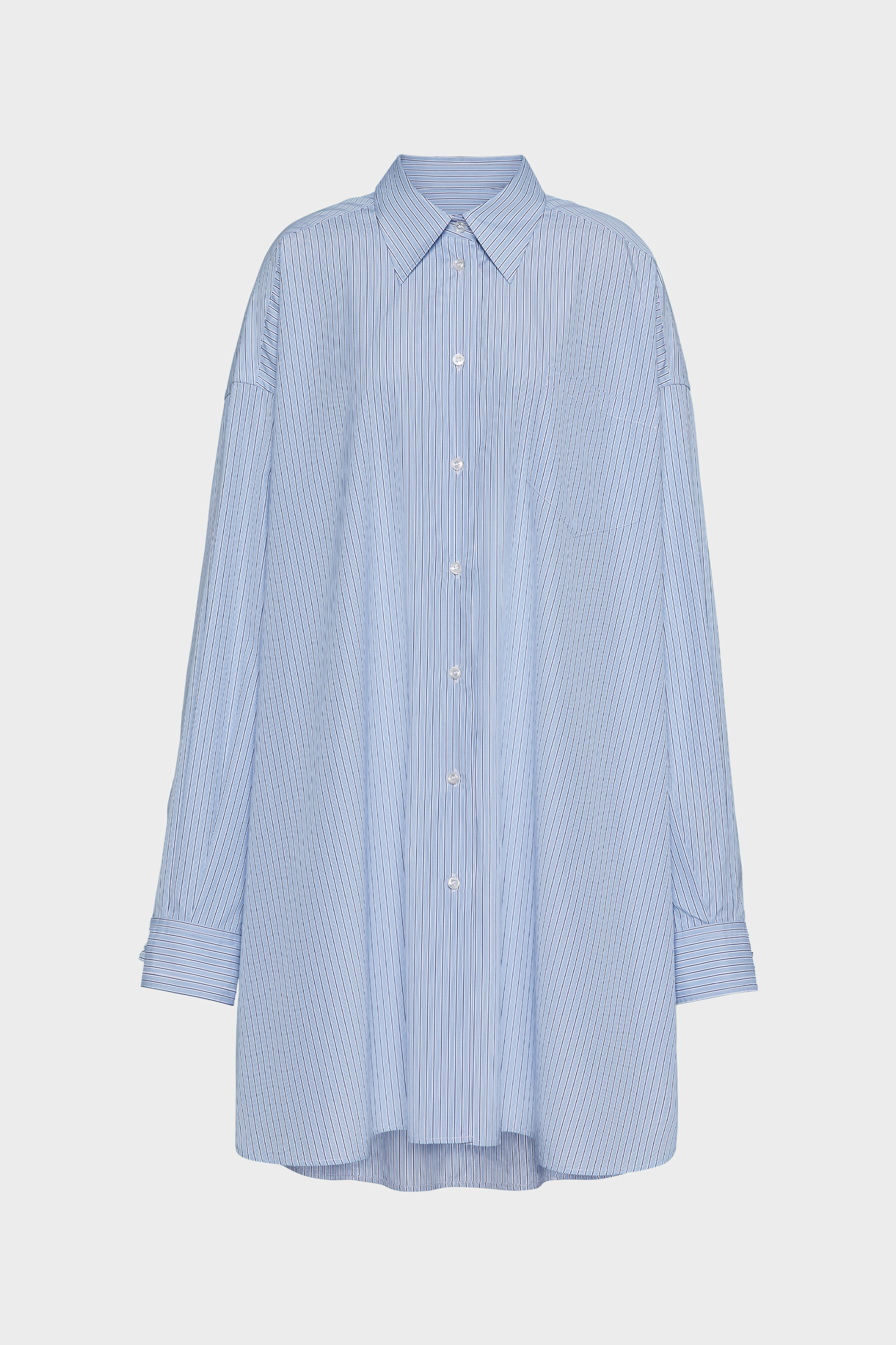 Camisa de rayas de popel&iacute;n de algod&oacute;n