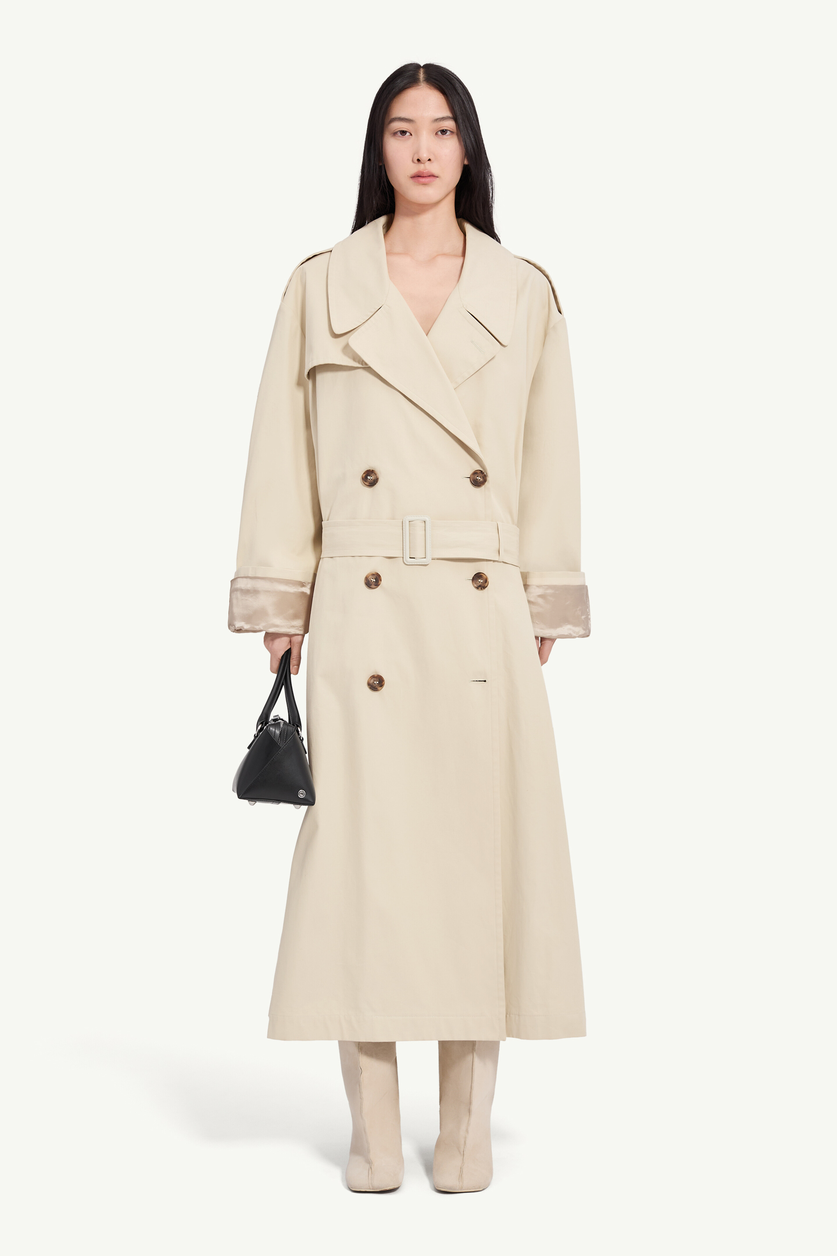 Cotton twill trench coat