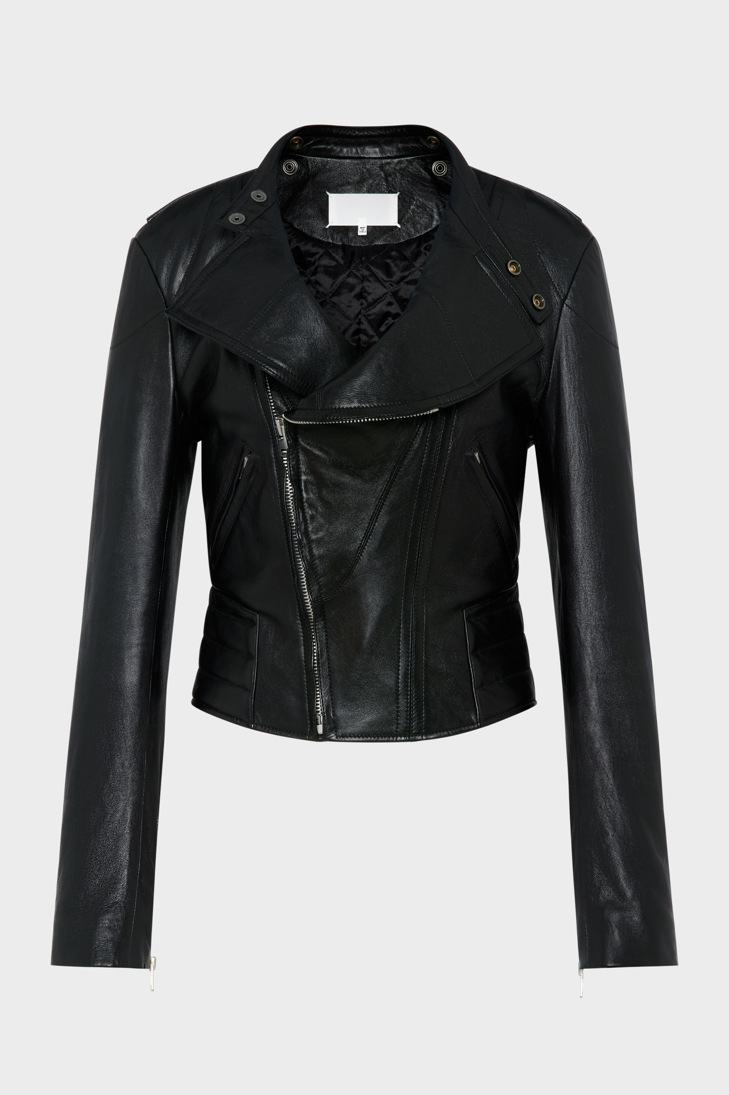 Folded Collar Leather Jacket