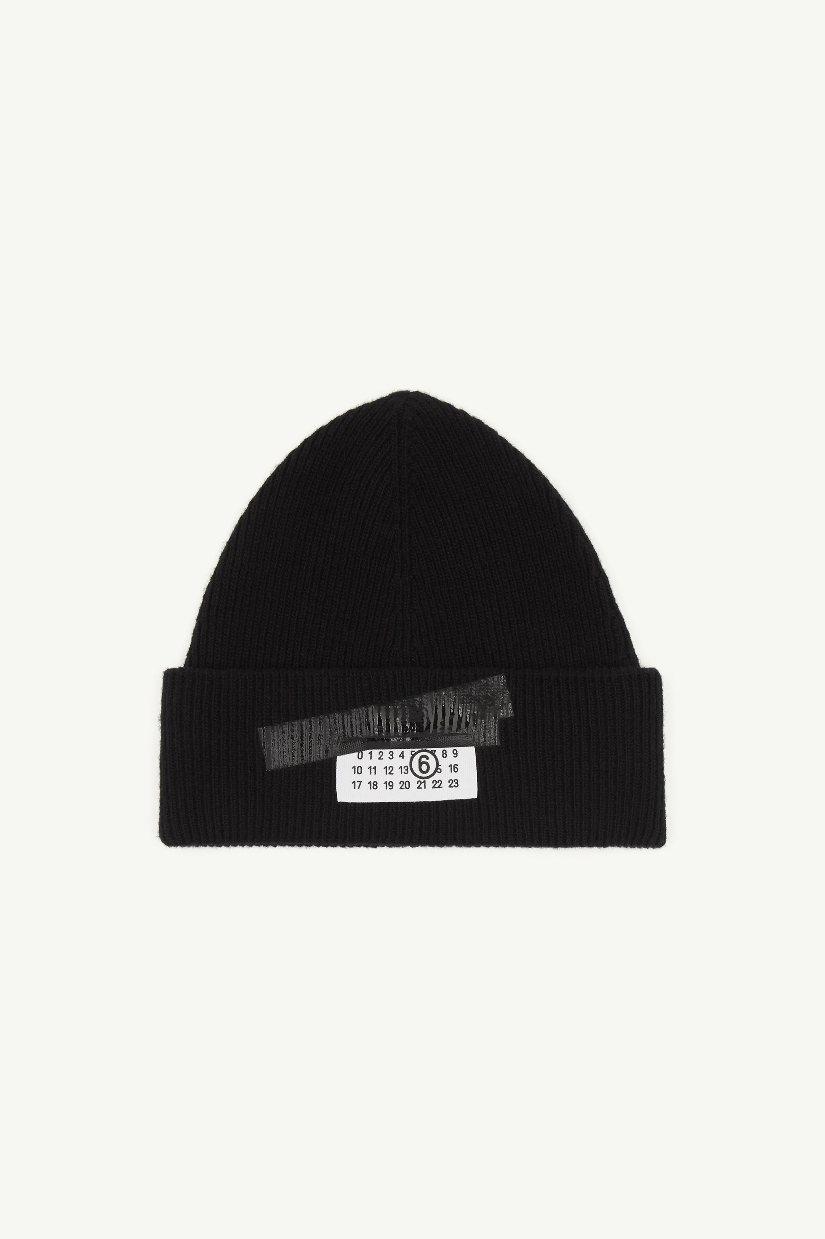 Tape wool blend beanie