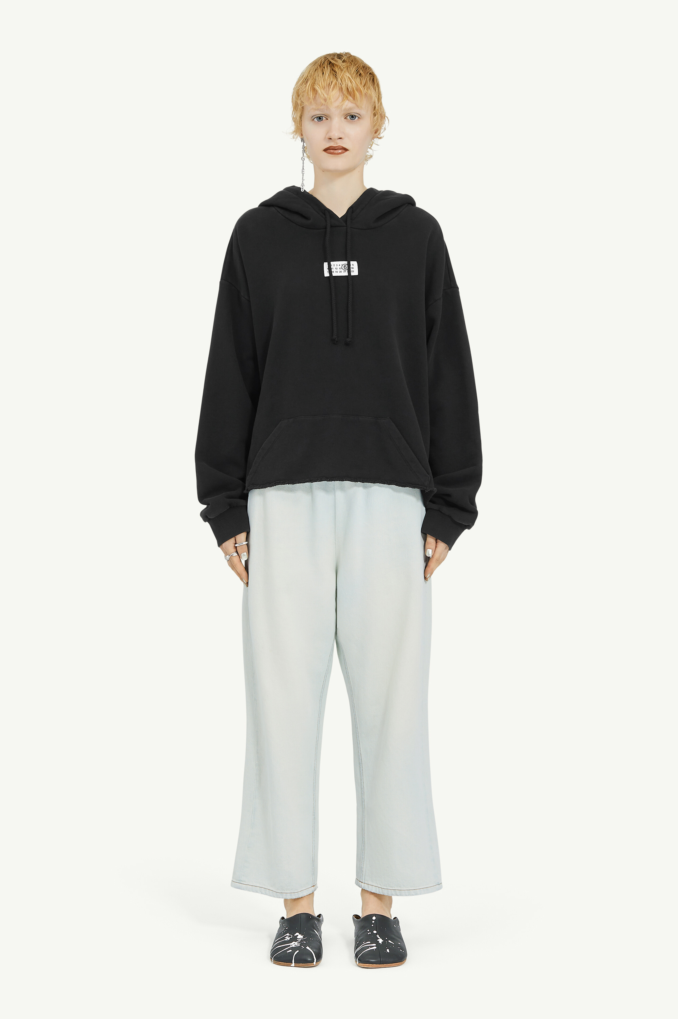 Black Unbrushed Cotton Sweatshirt