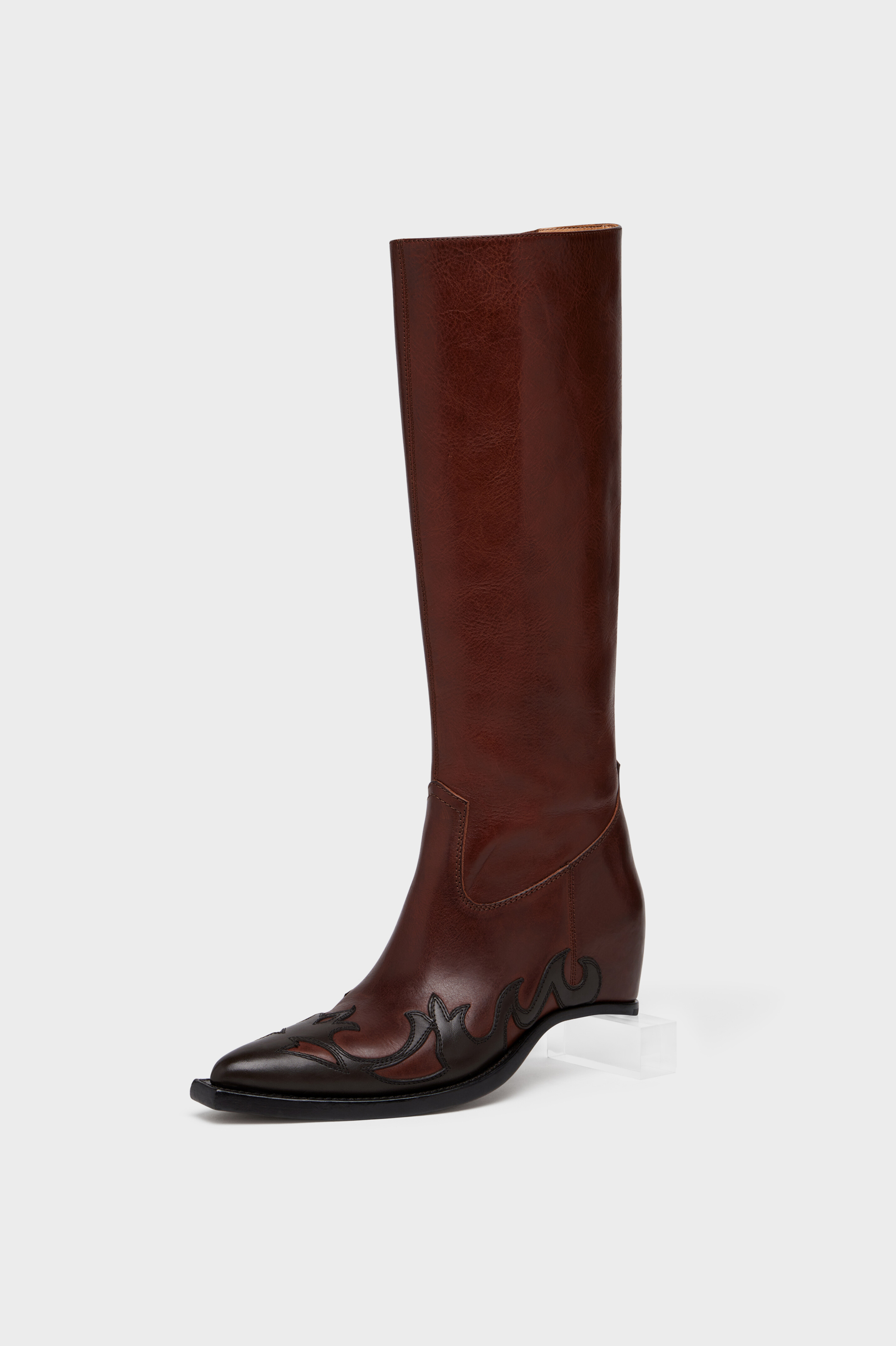 Heel-Less Western Knee Boot