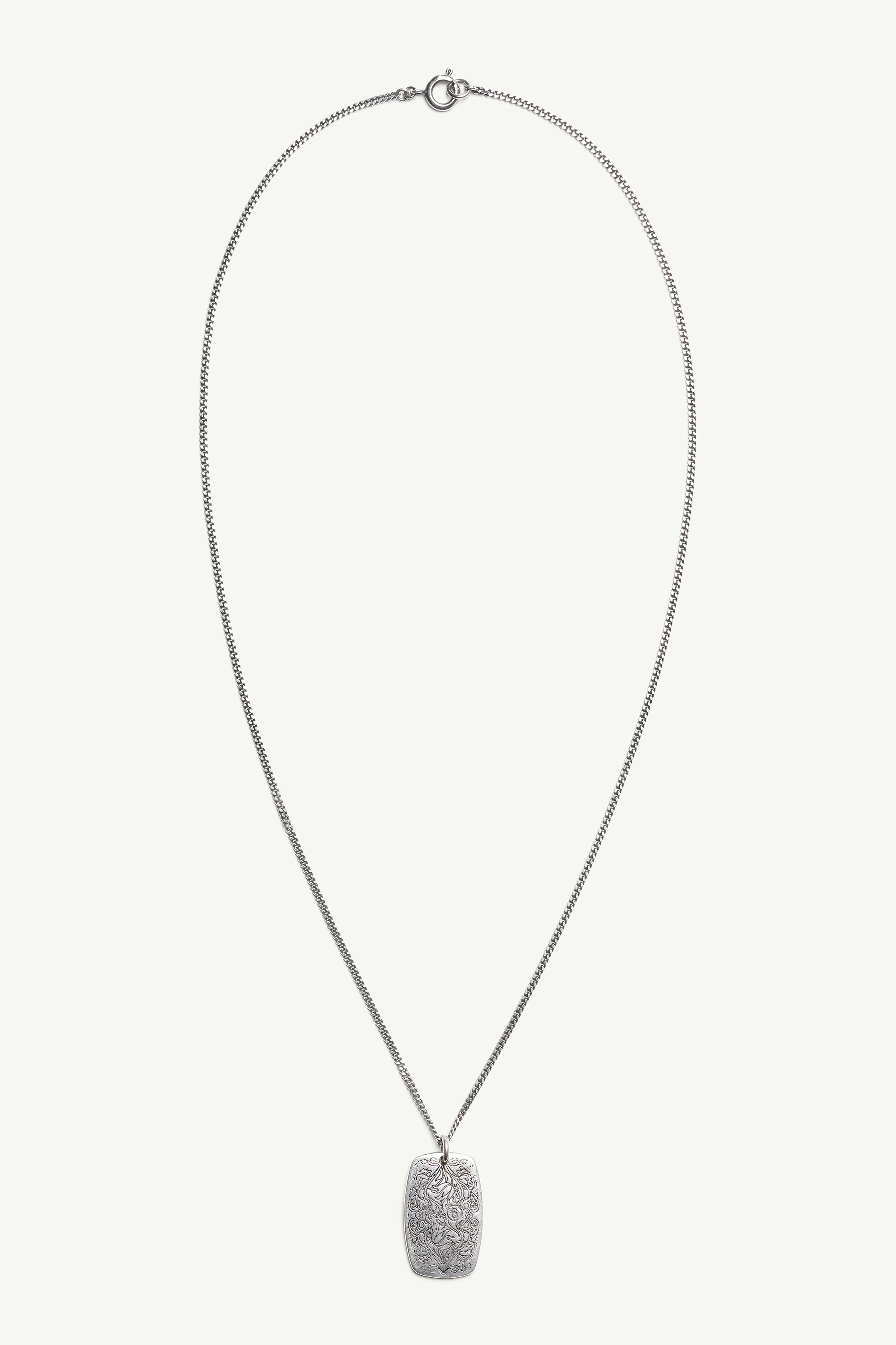 Engraved floral pendant necklace