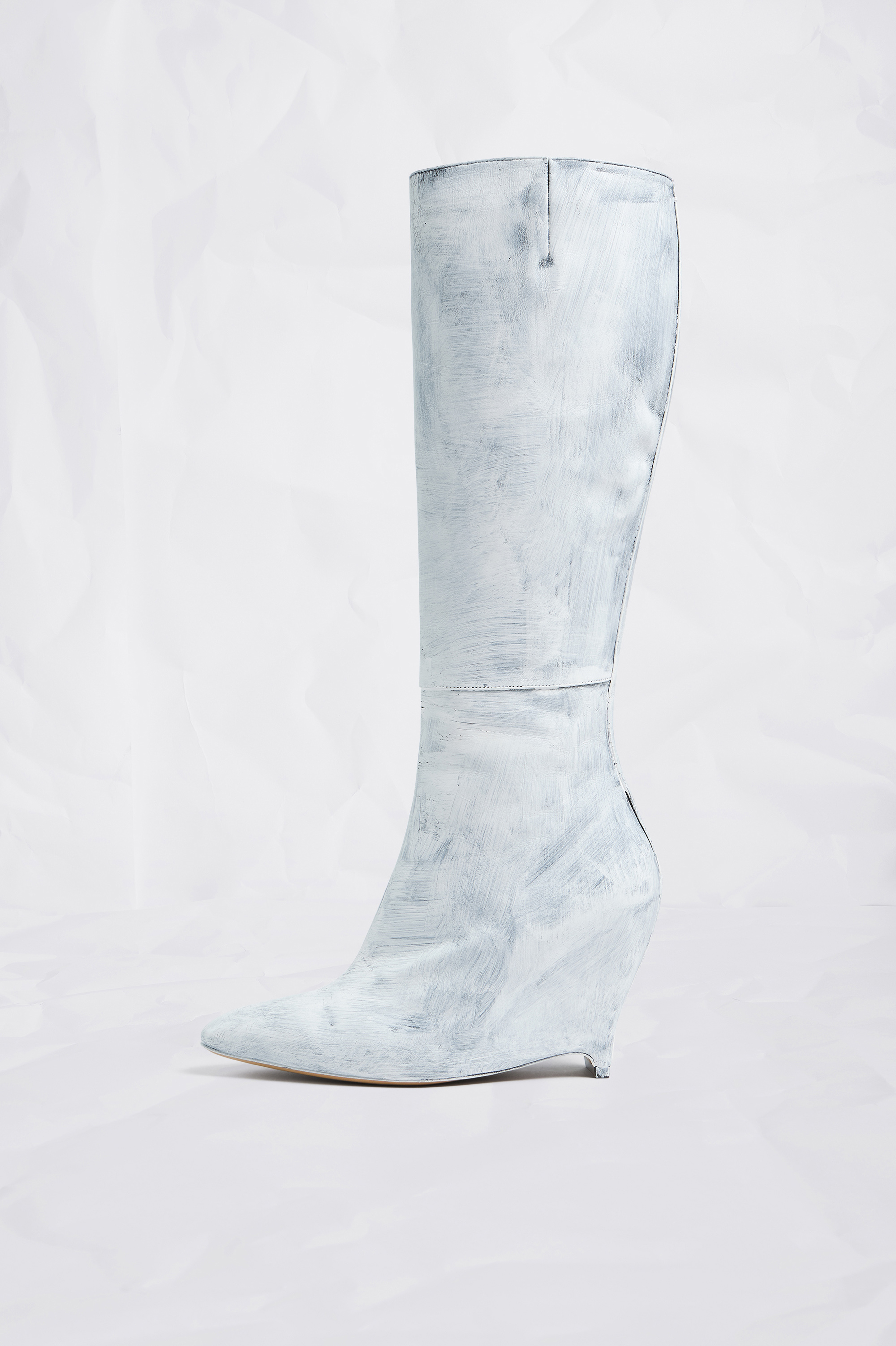 Heel-less Knee Boots Bianchetto