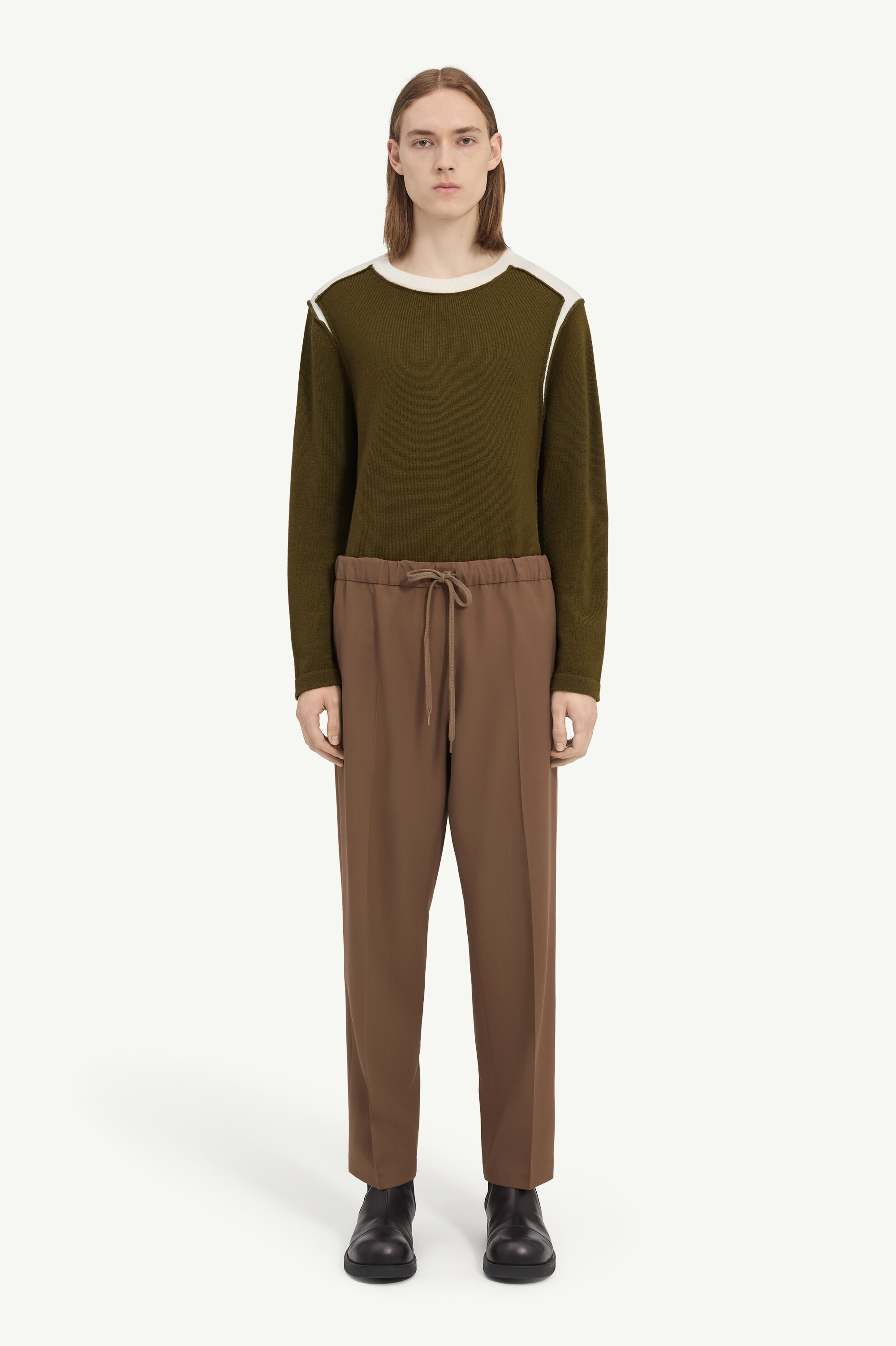 Wool blend trousers
