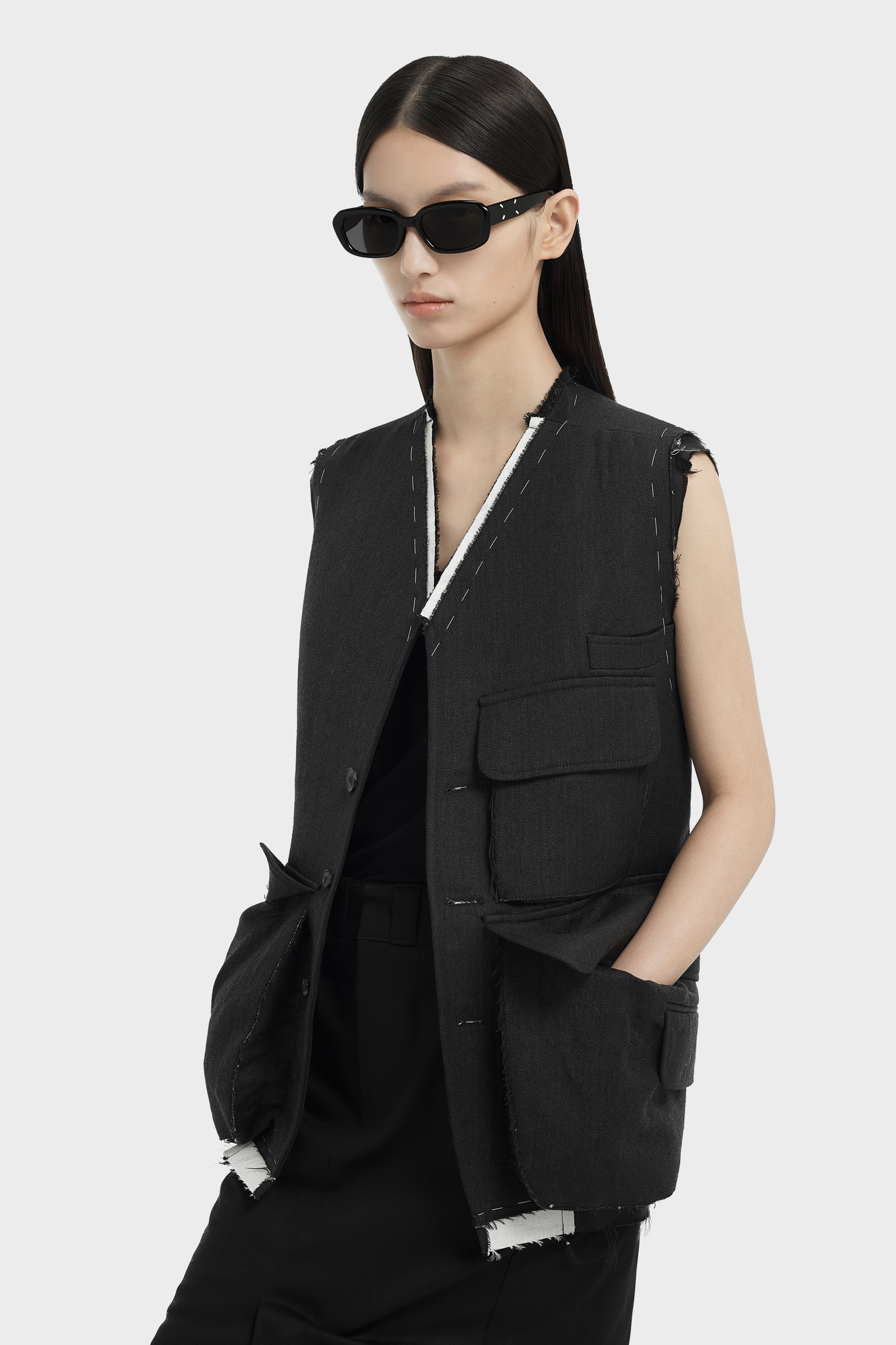 Rectangular Black Sunglasses | Maison Margiela x Gentle Monster