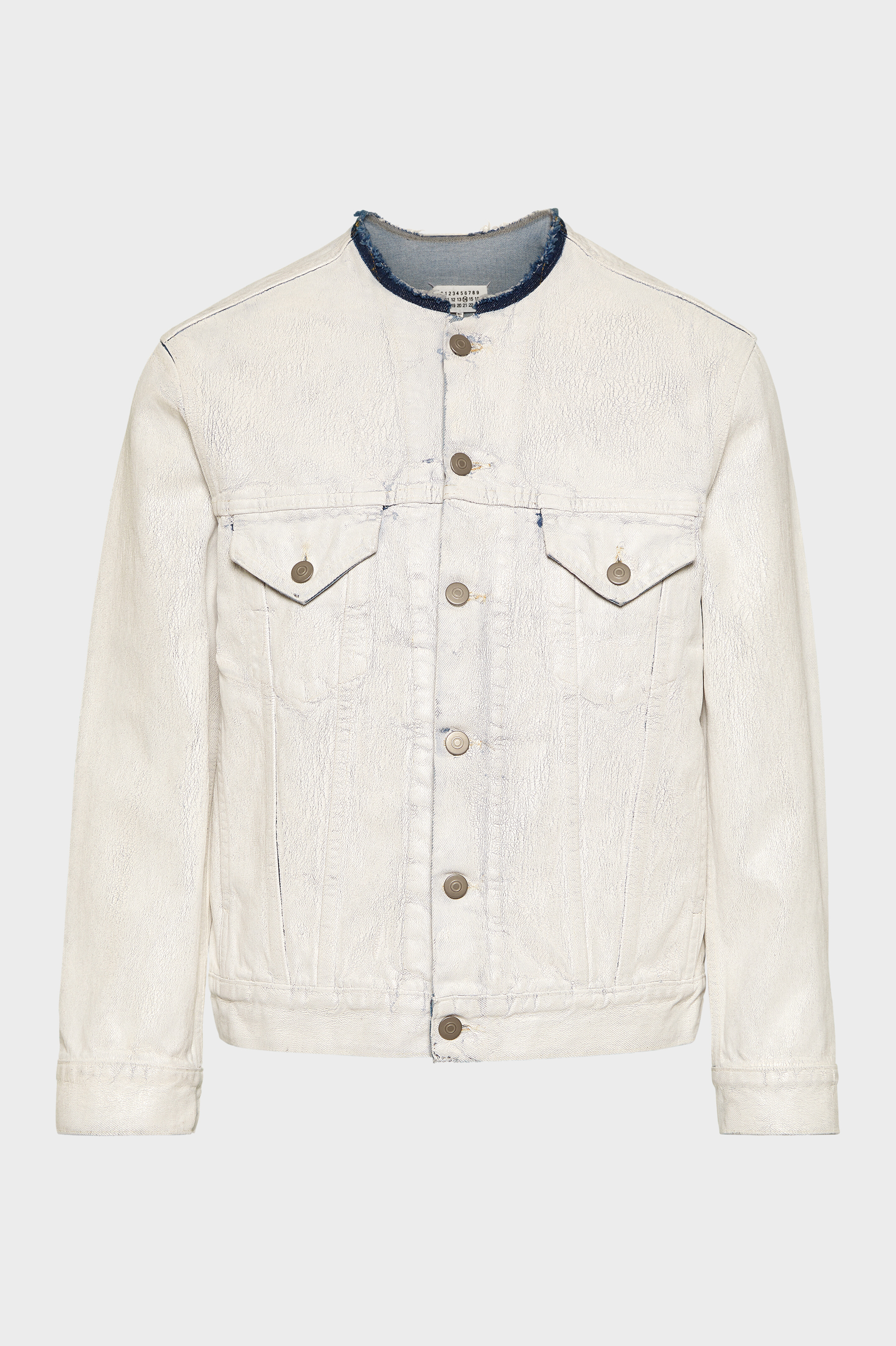 Collarless Denim Jacket