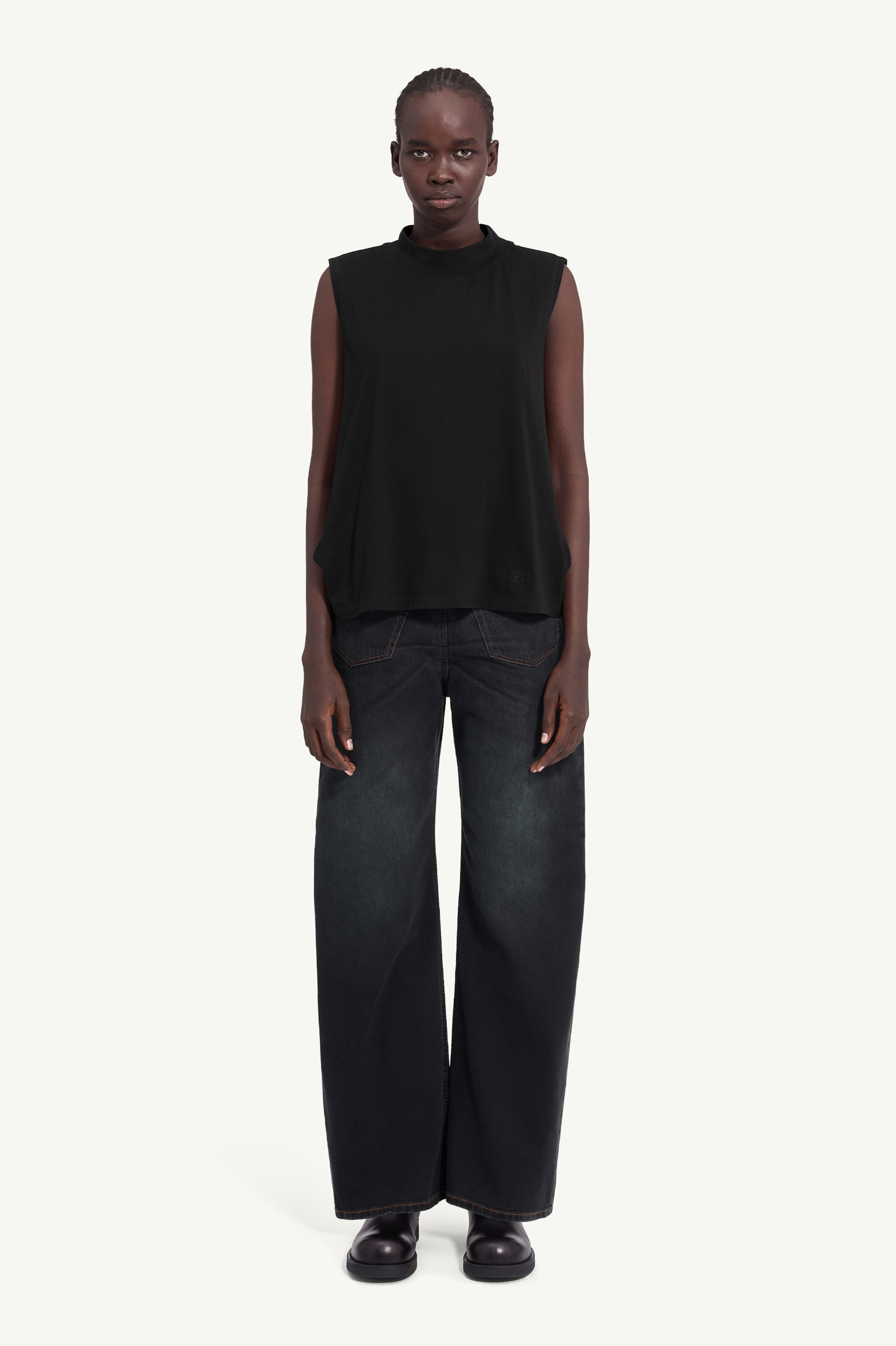 Cotton jersey sleeveless top