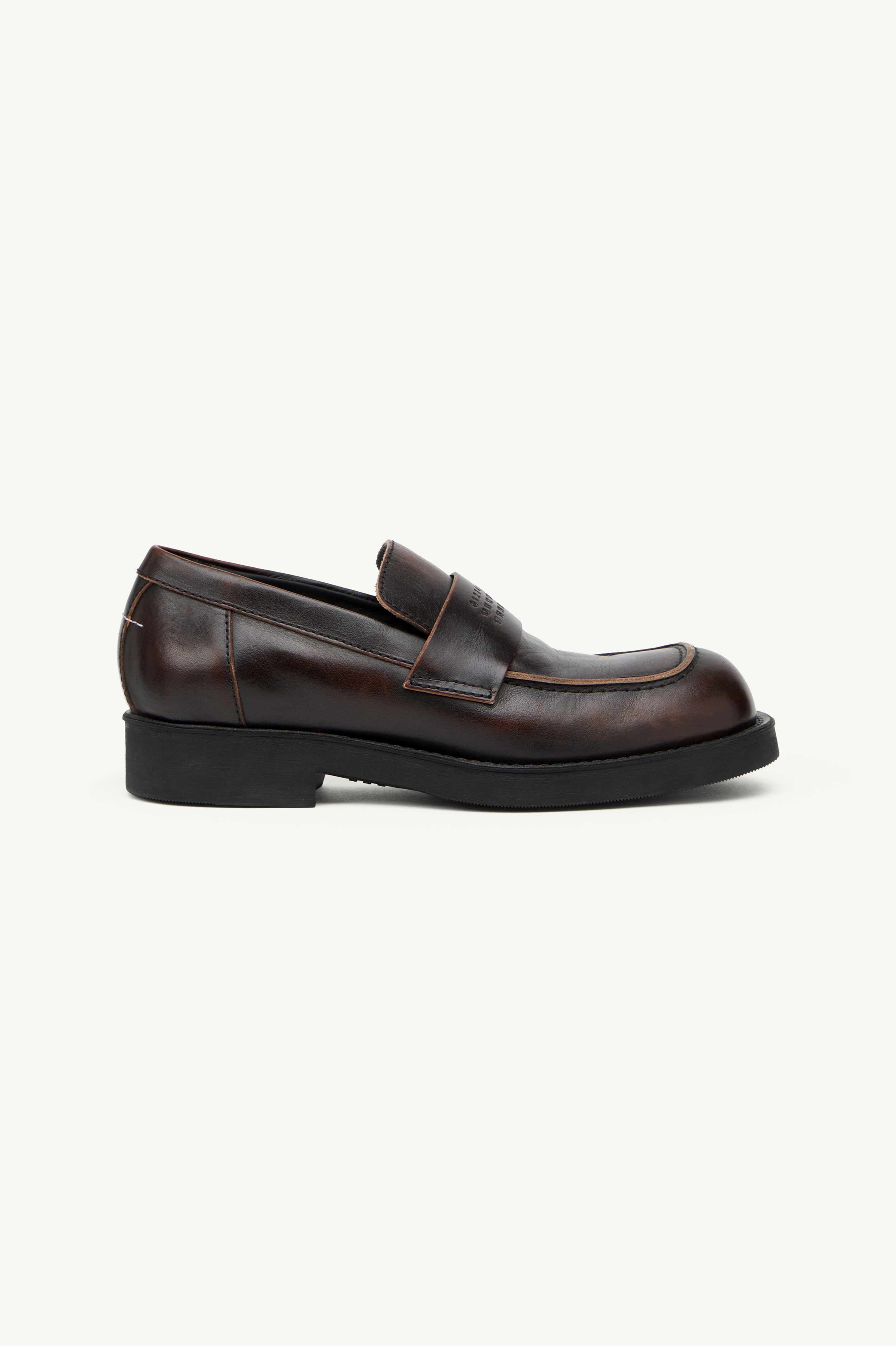 Biker loafers in brushed leather