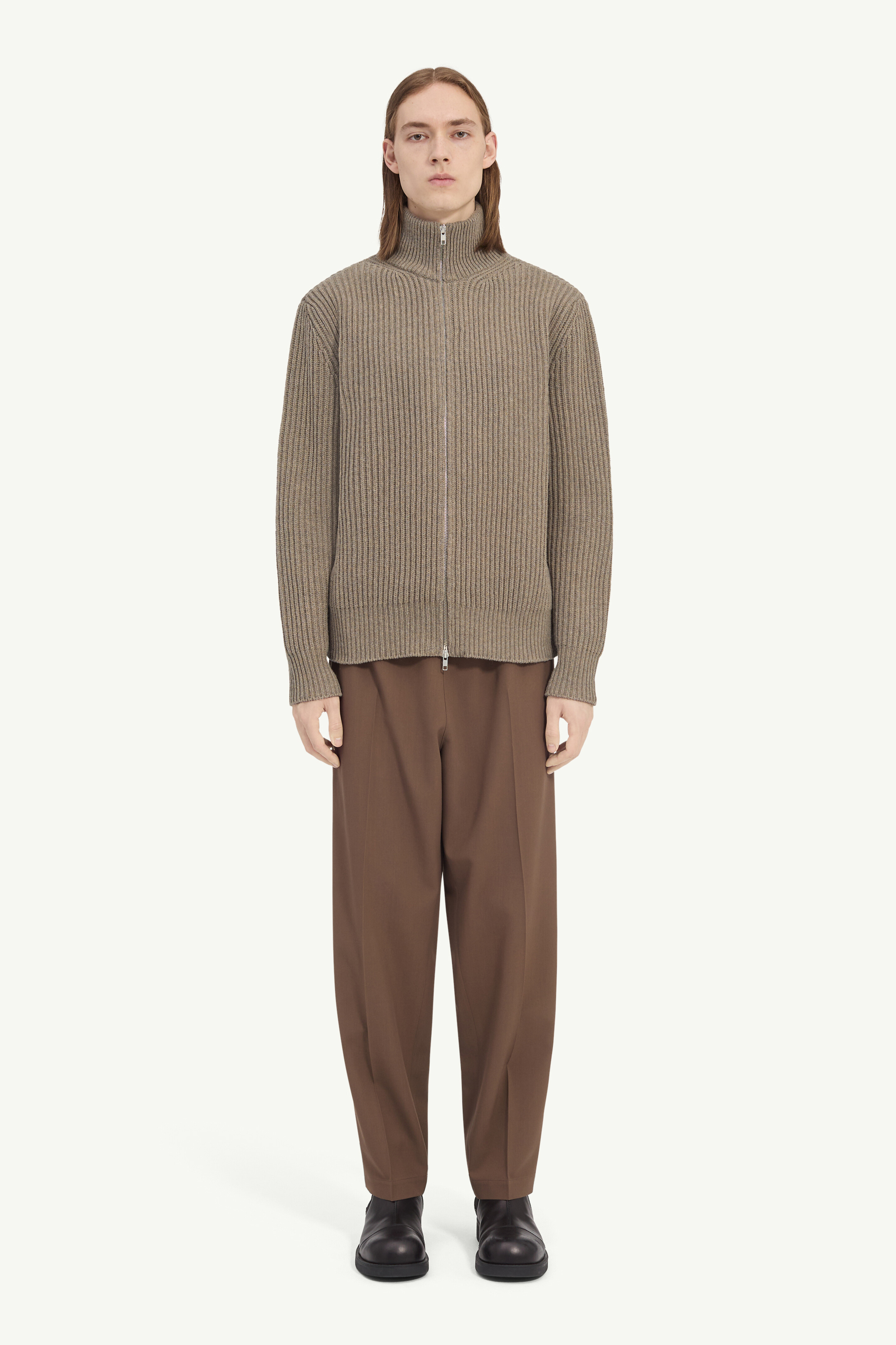 Ribbed knit jacket