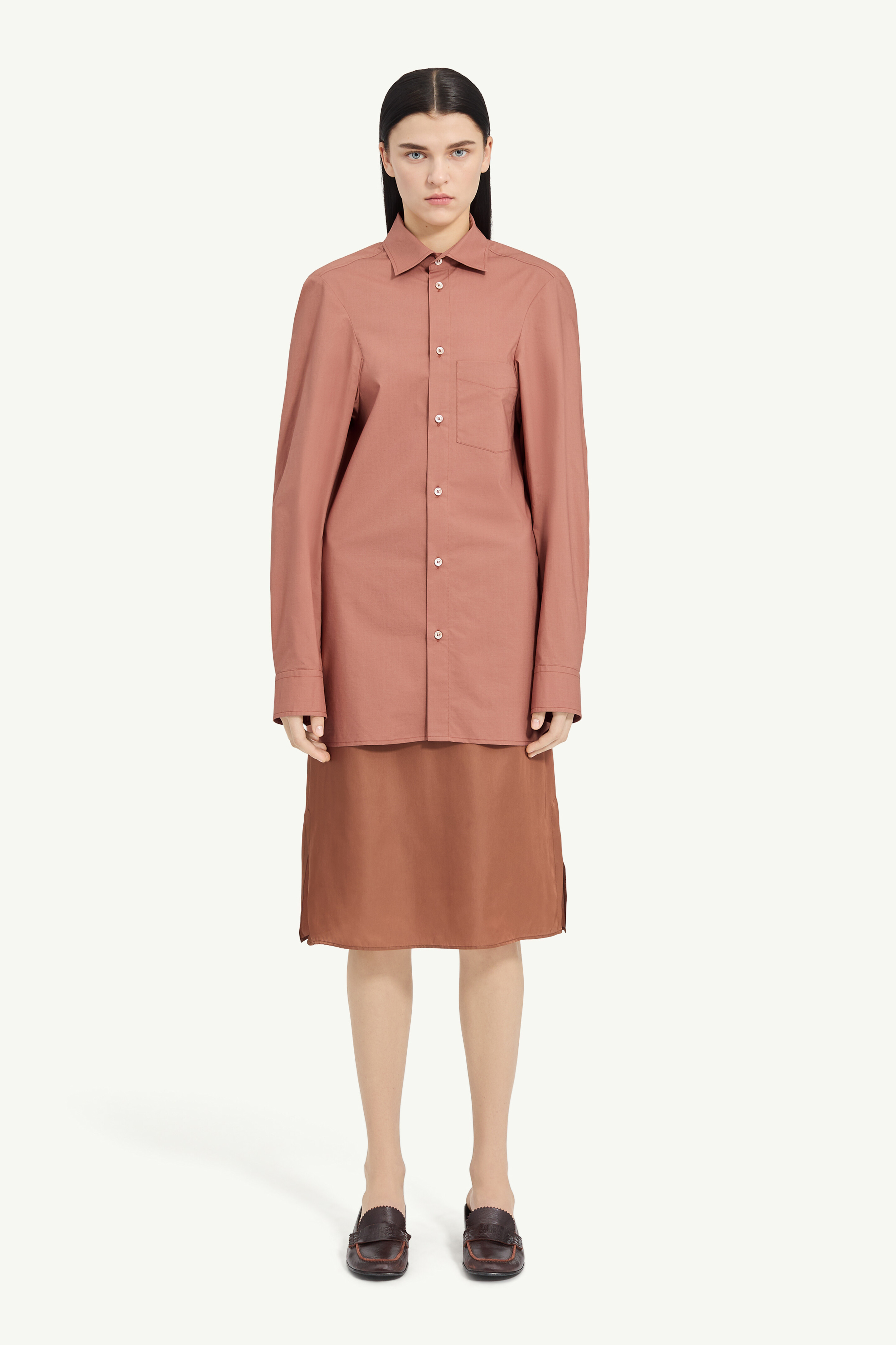 Flattened Cotton Poplin Shirt