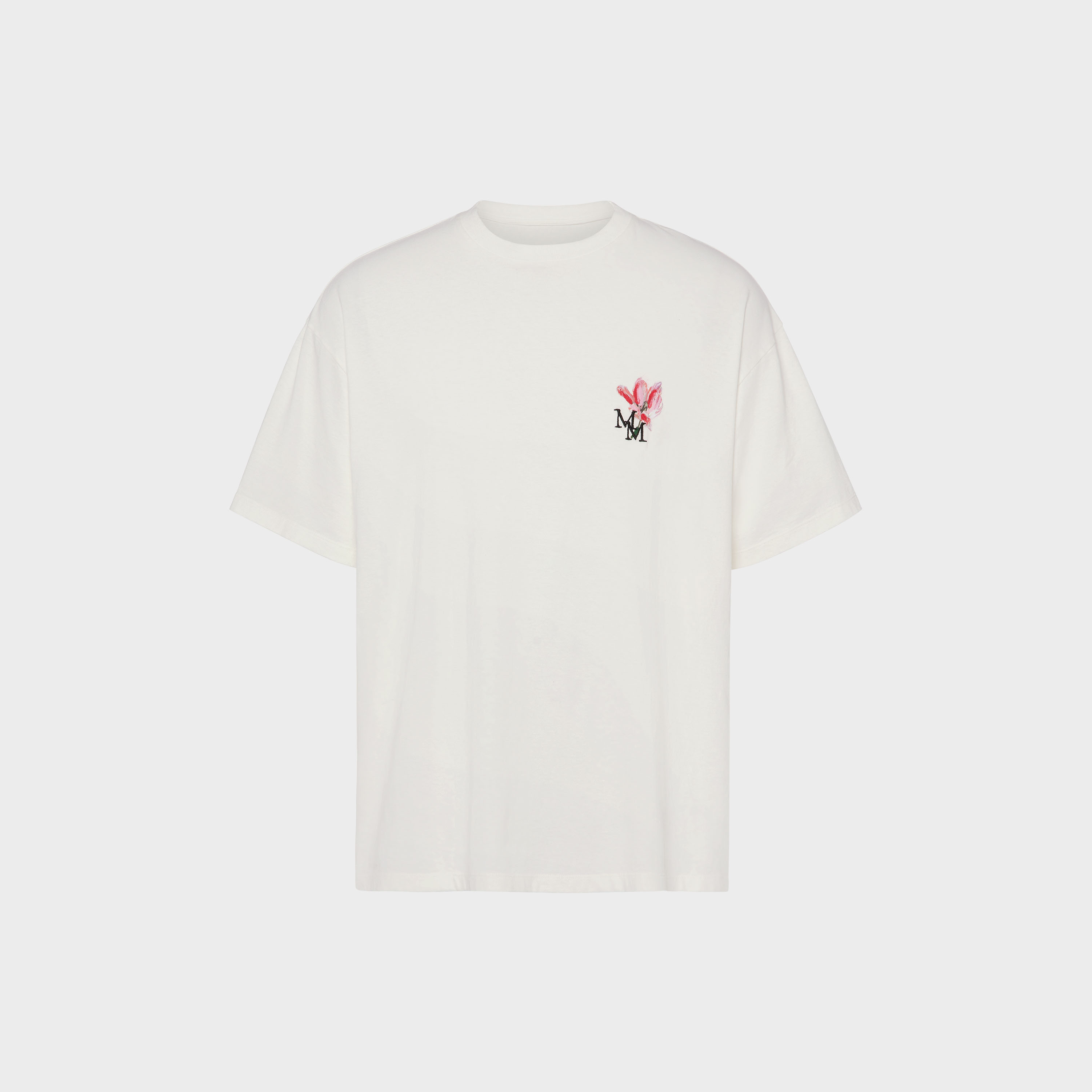 White Floral MM Embroidered Cotton T-Shirt | Maison Margiela Official