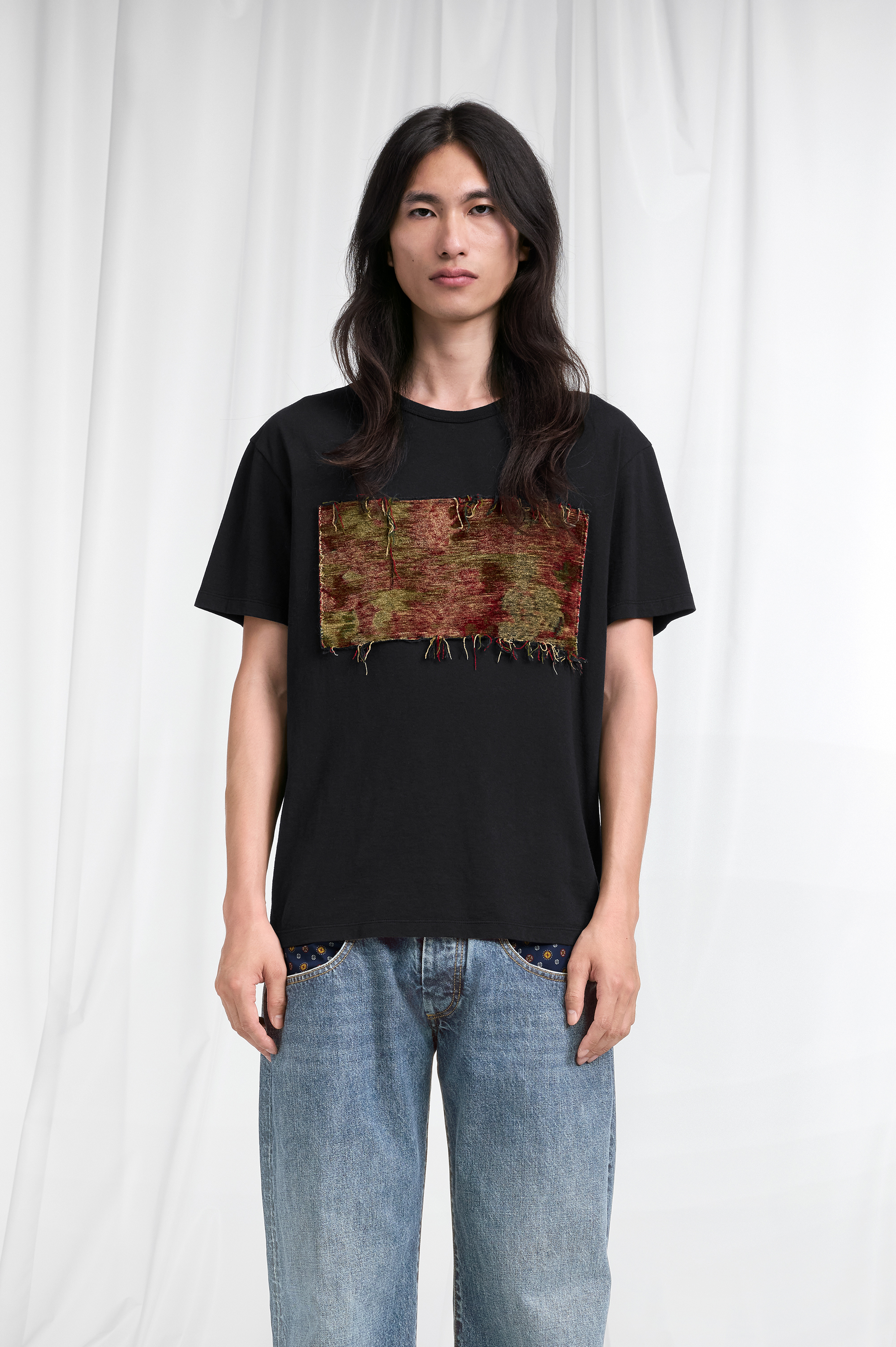 Tapestry Patch Cotton T-Shirt