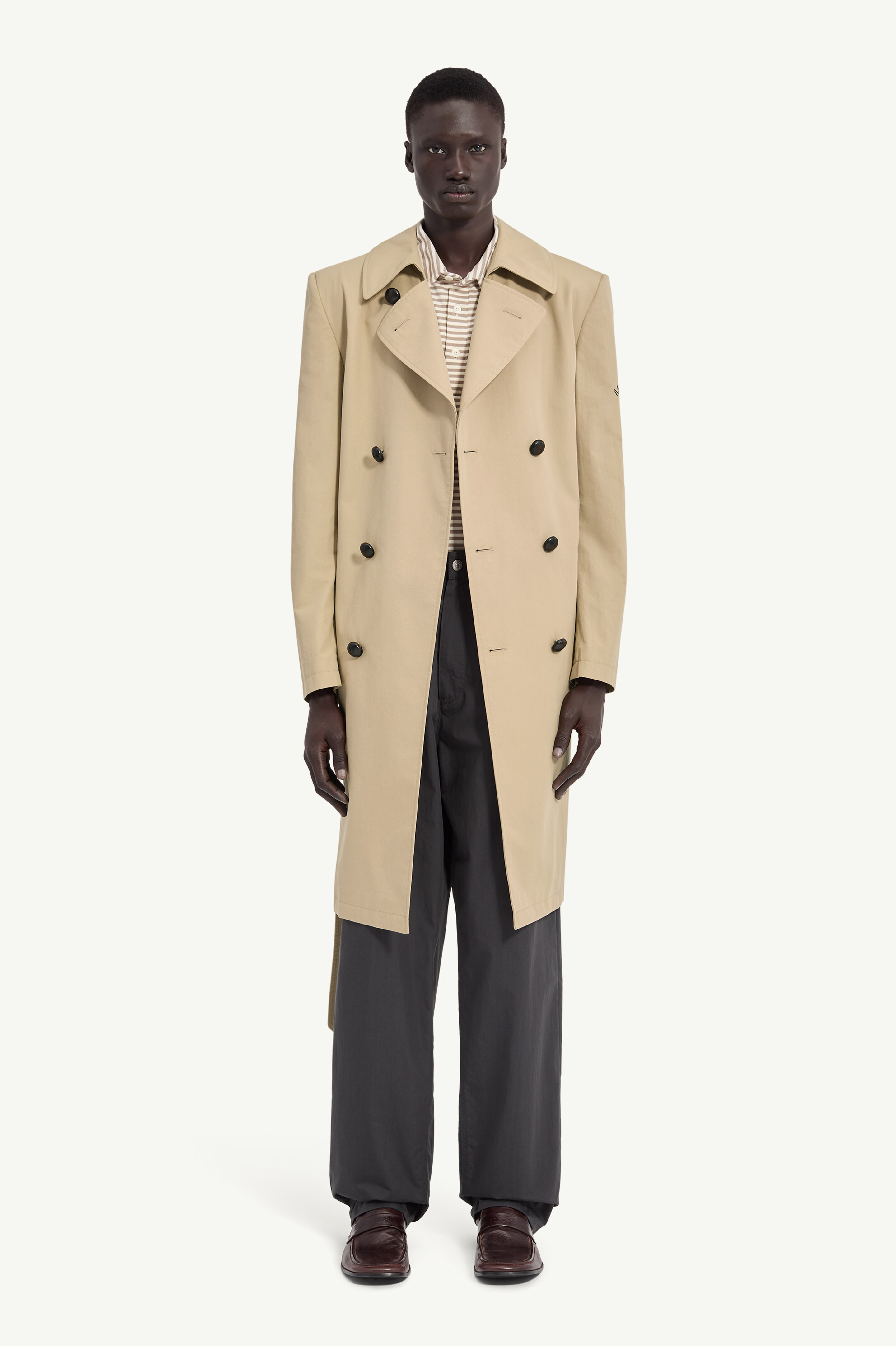 Double-Breasted Belted Trench Coat