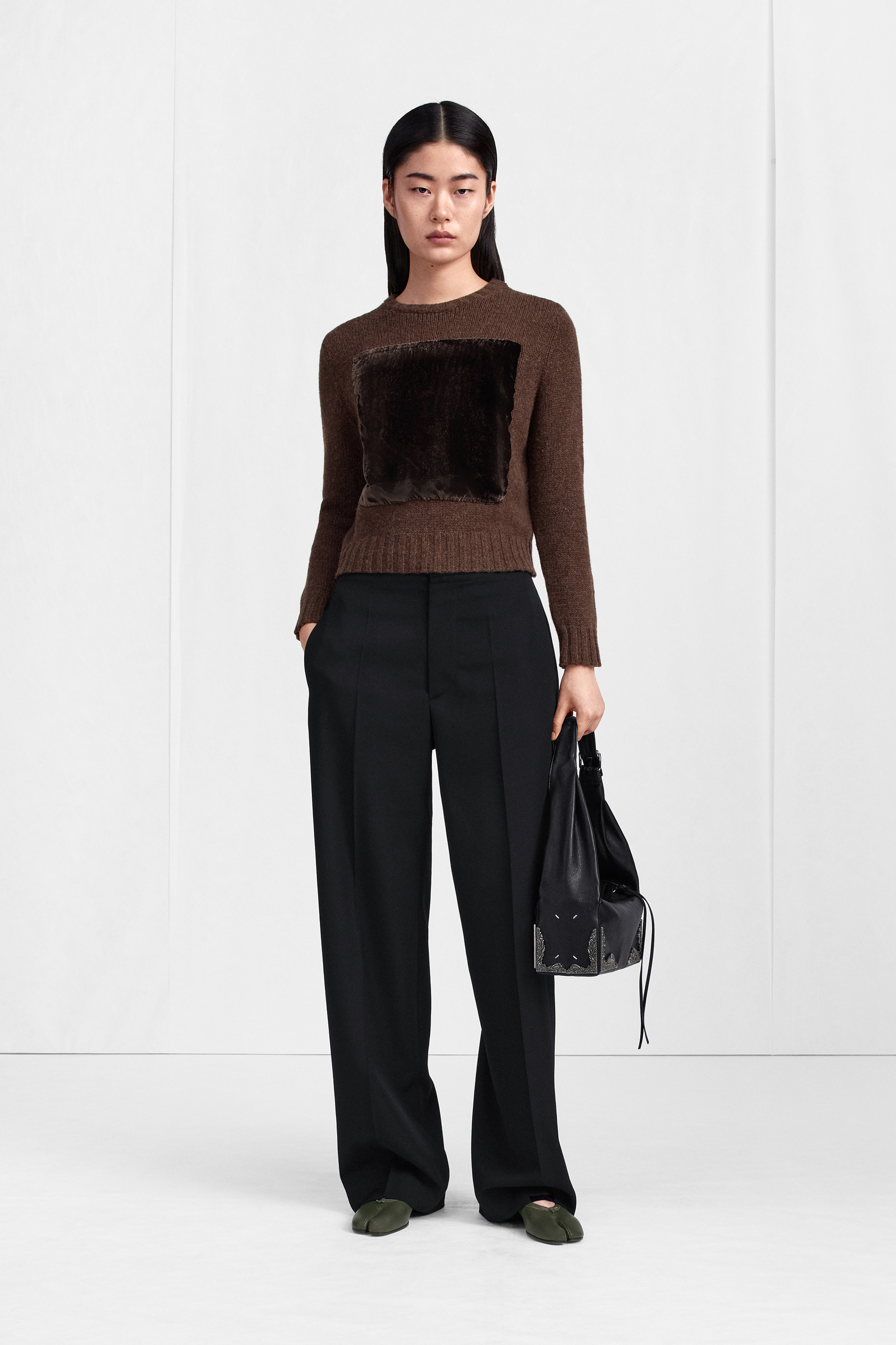 Satin-Waist Virgin Wool Tuxedo Trousers