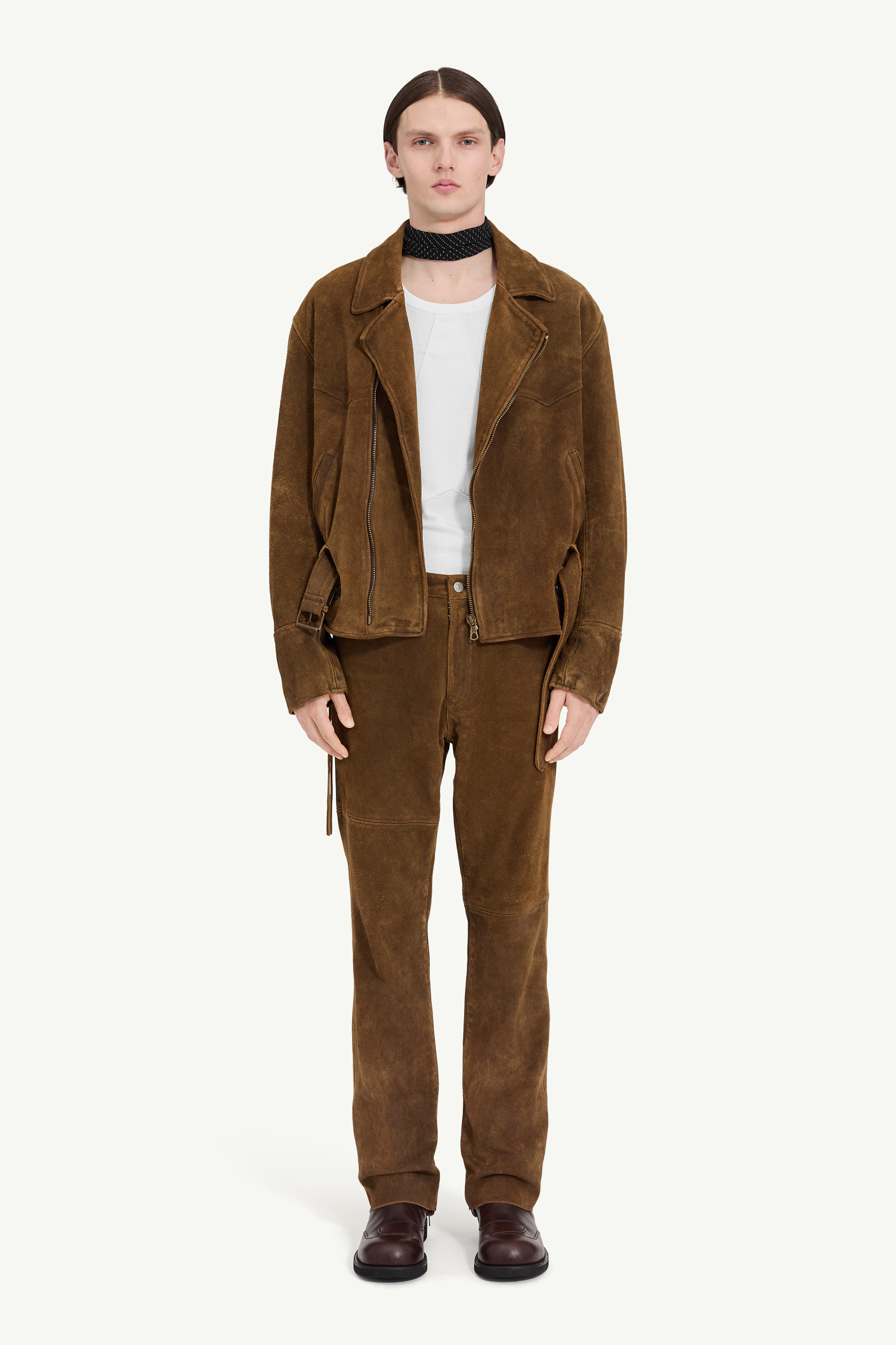 Suede biker jacket