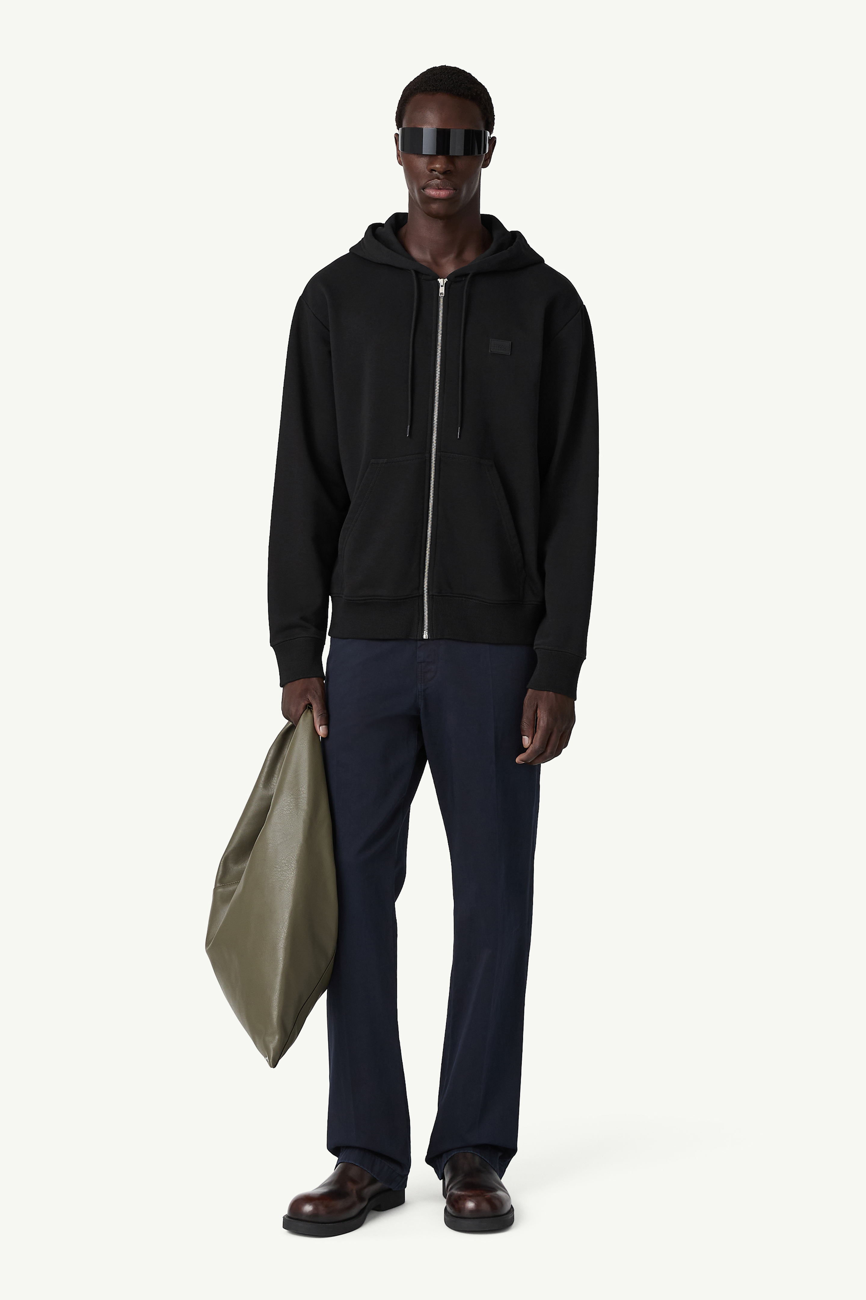 Rubber patch hooded sweatshirt