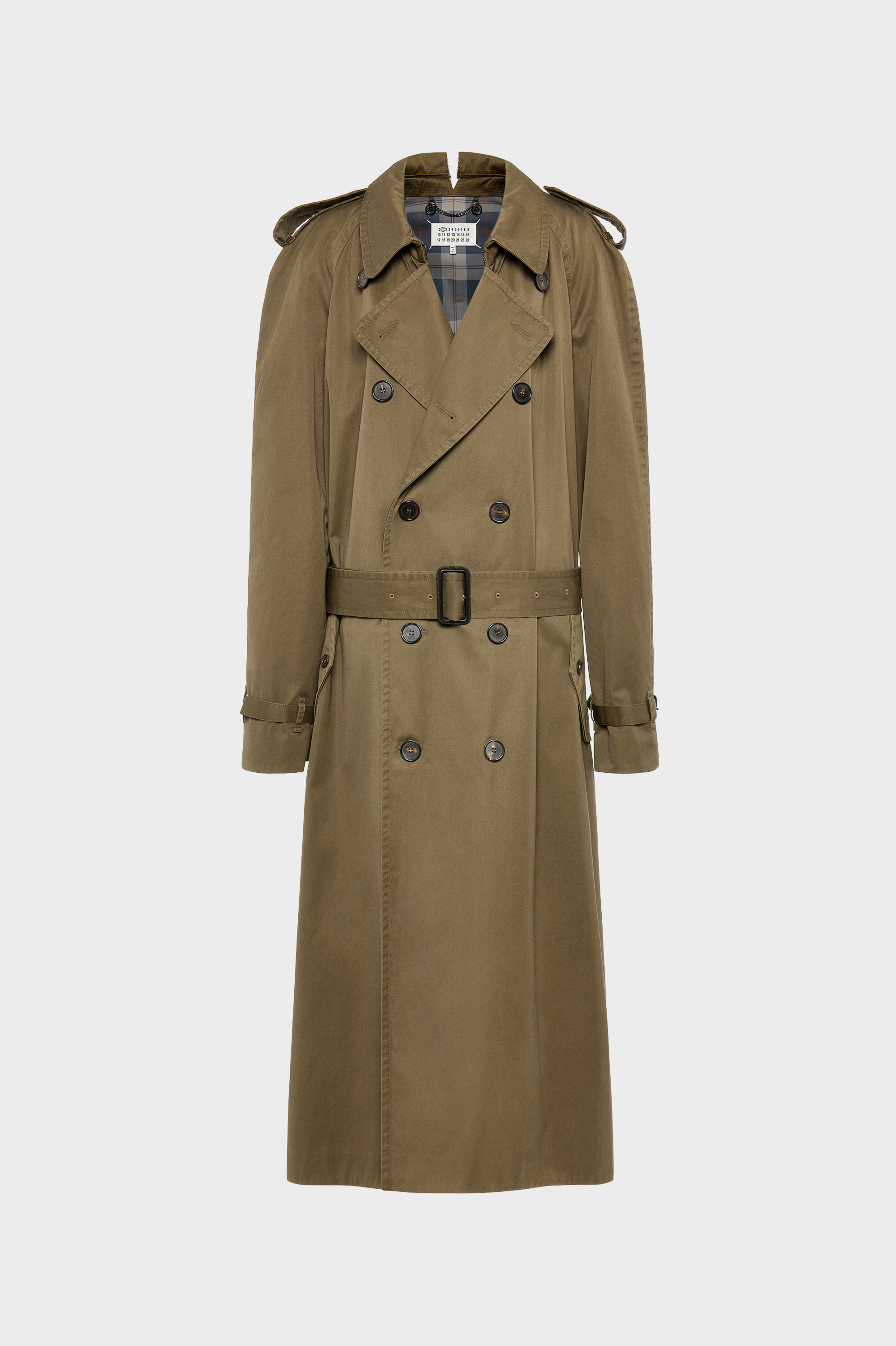 Folded Collar Cotton Trench Coat