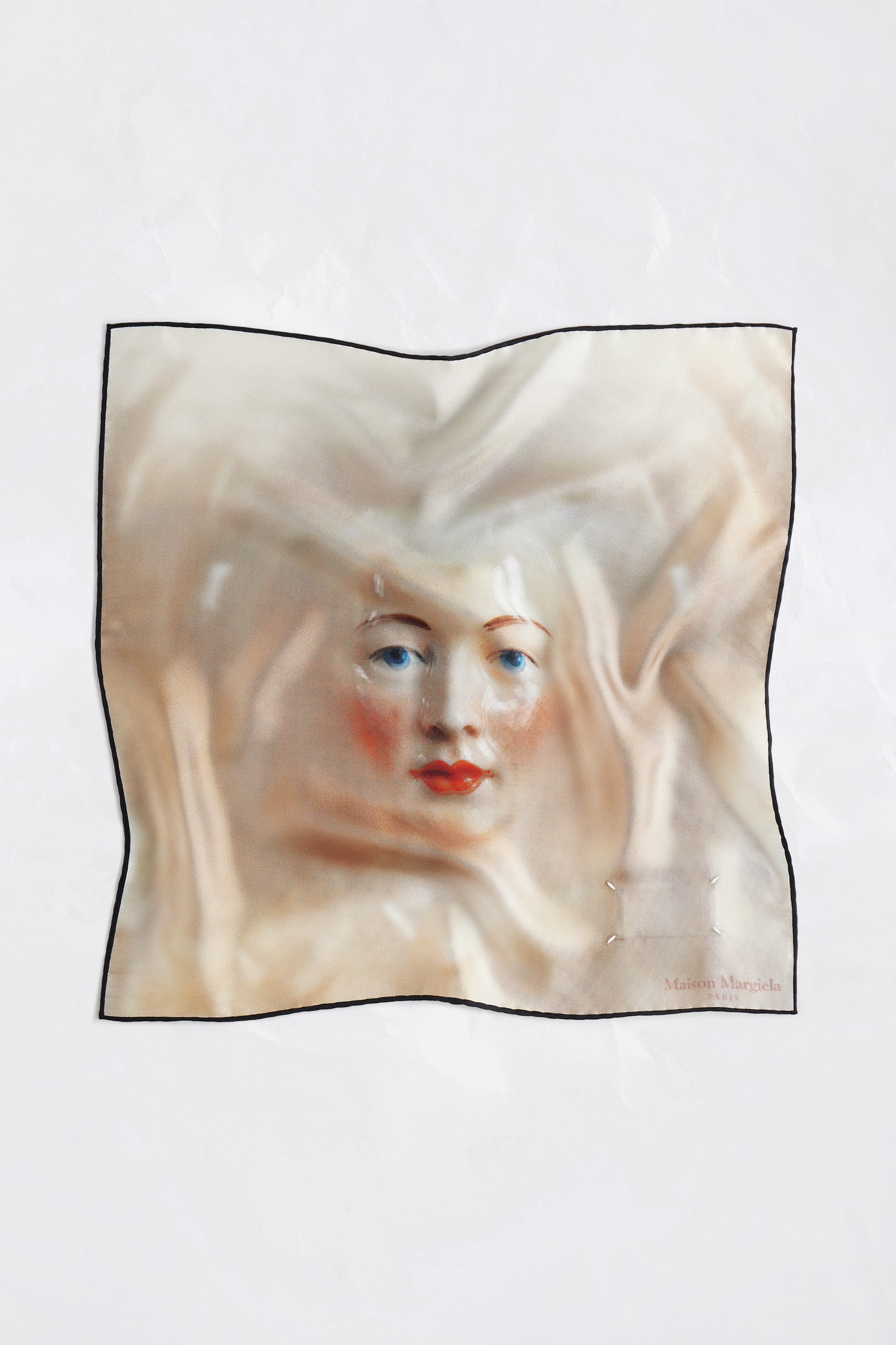 Porcelain Doll Print Silk Scarf