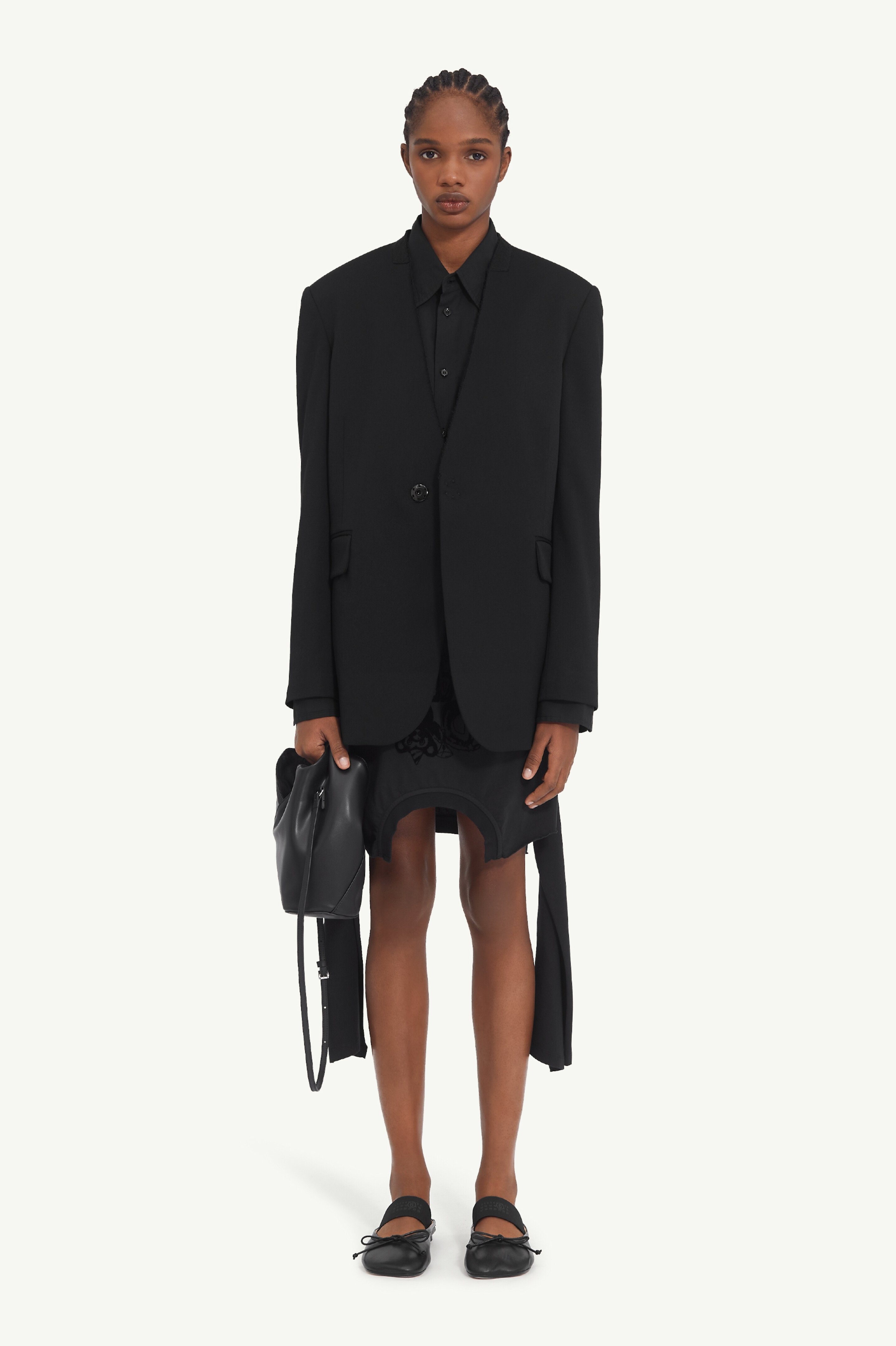 Veste de tailleur sans col en laine