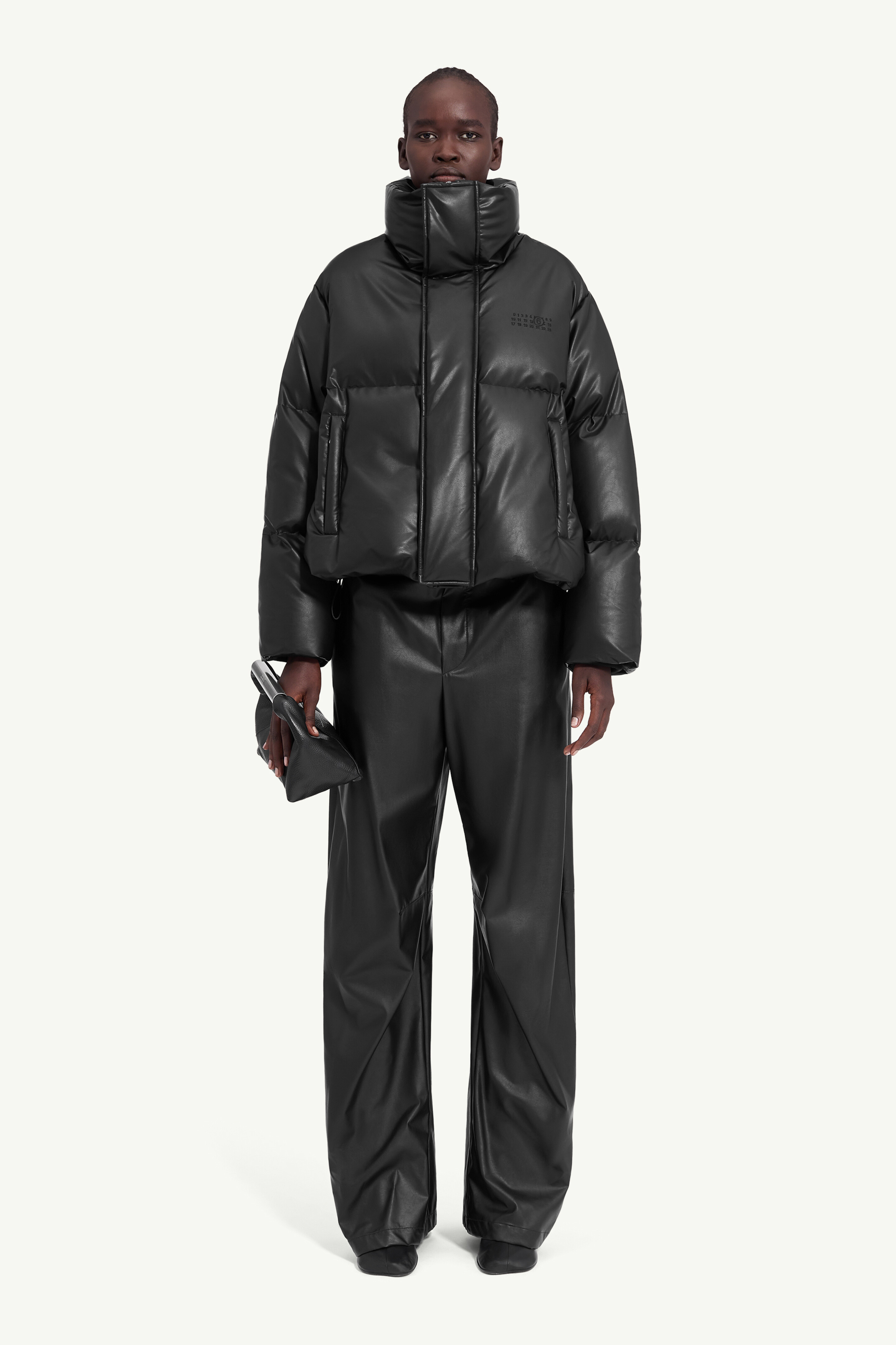 Padded faux leather jacket