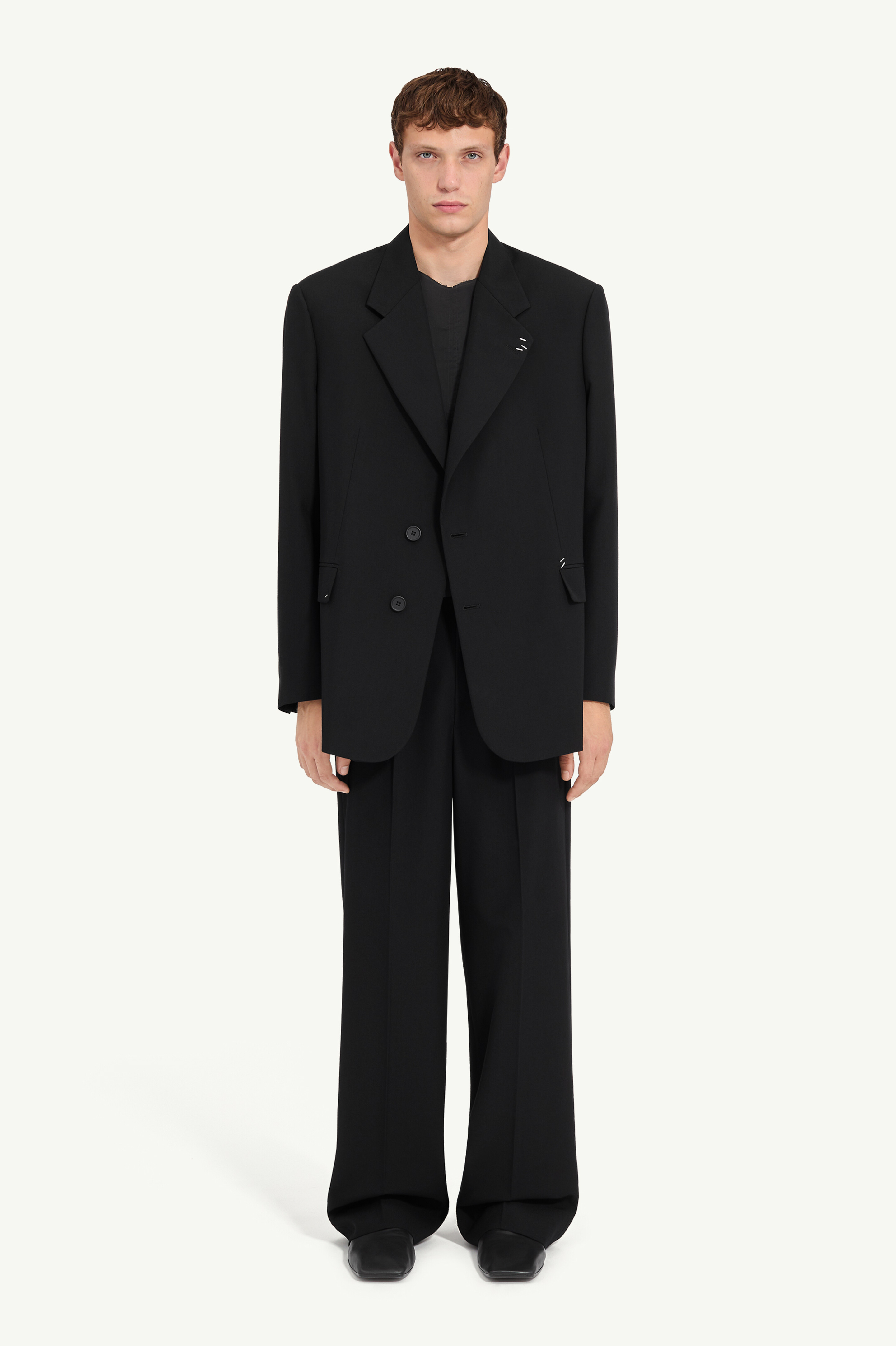 Stapled wool-blend jacket