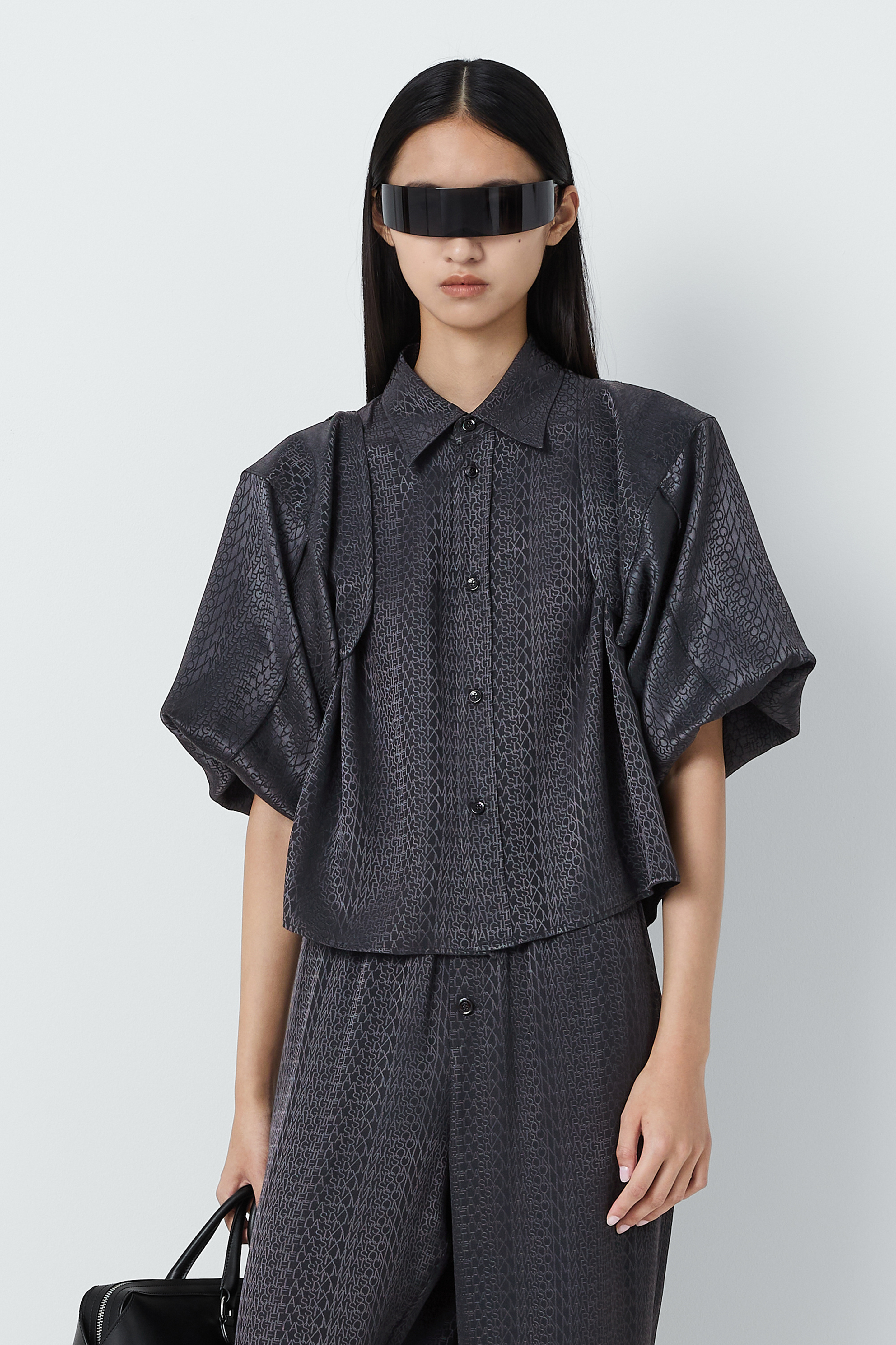 Viscose blend jacquard shirt
