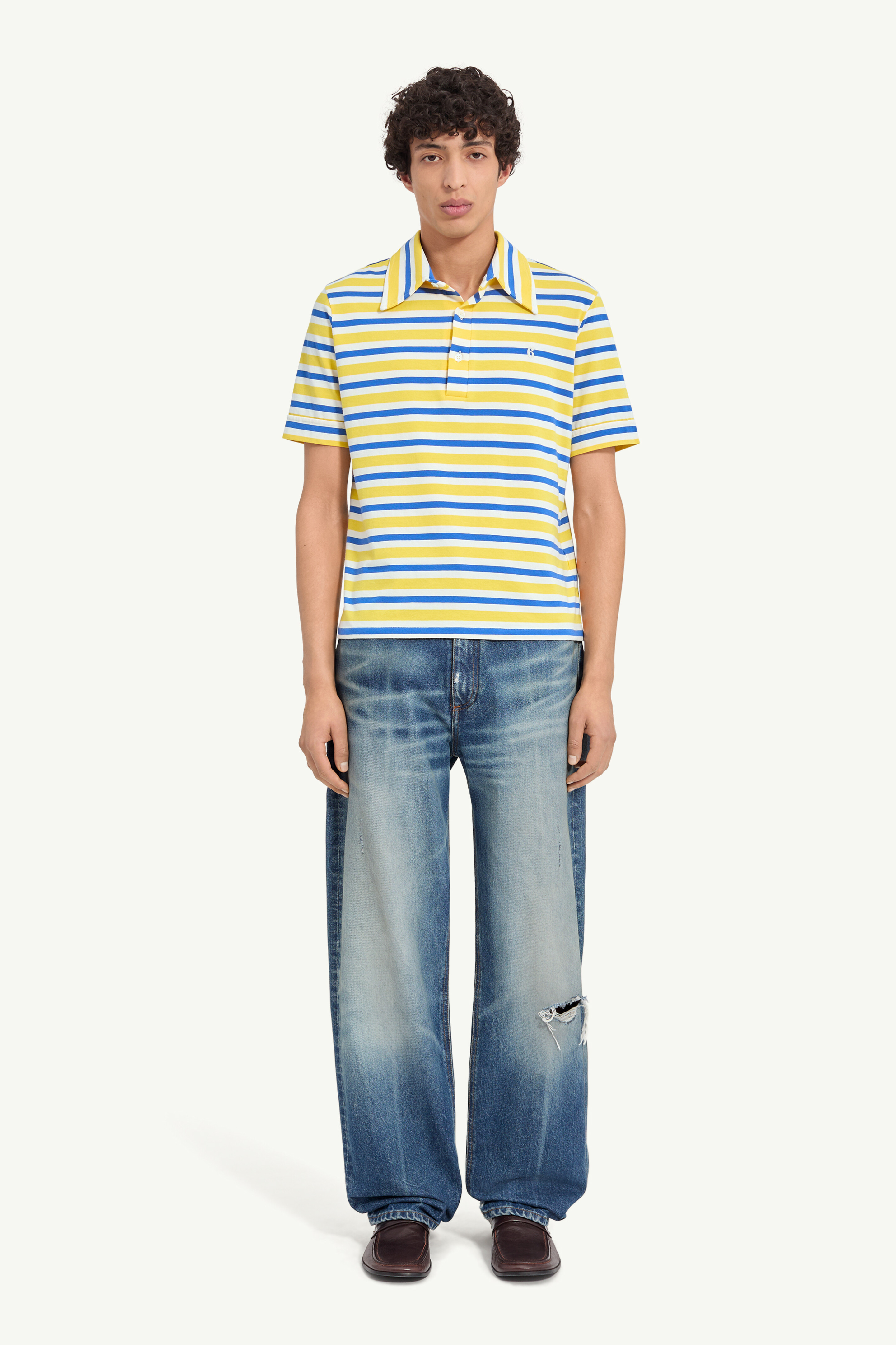 Striped Jersey Polo Shirt