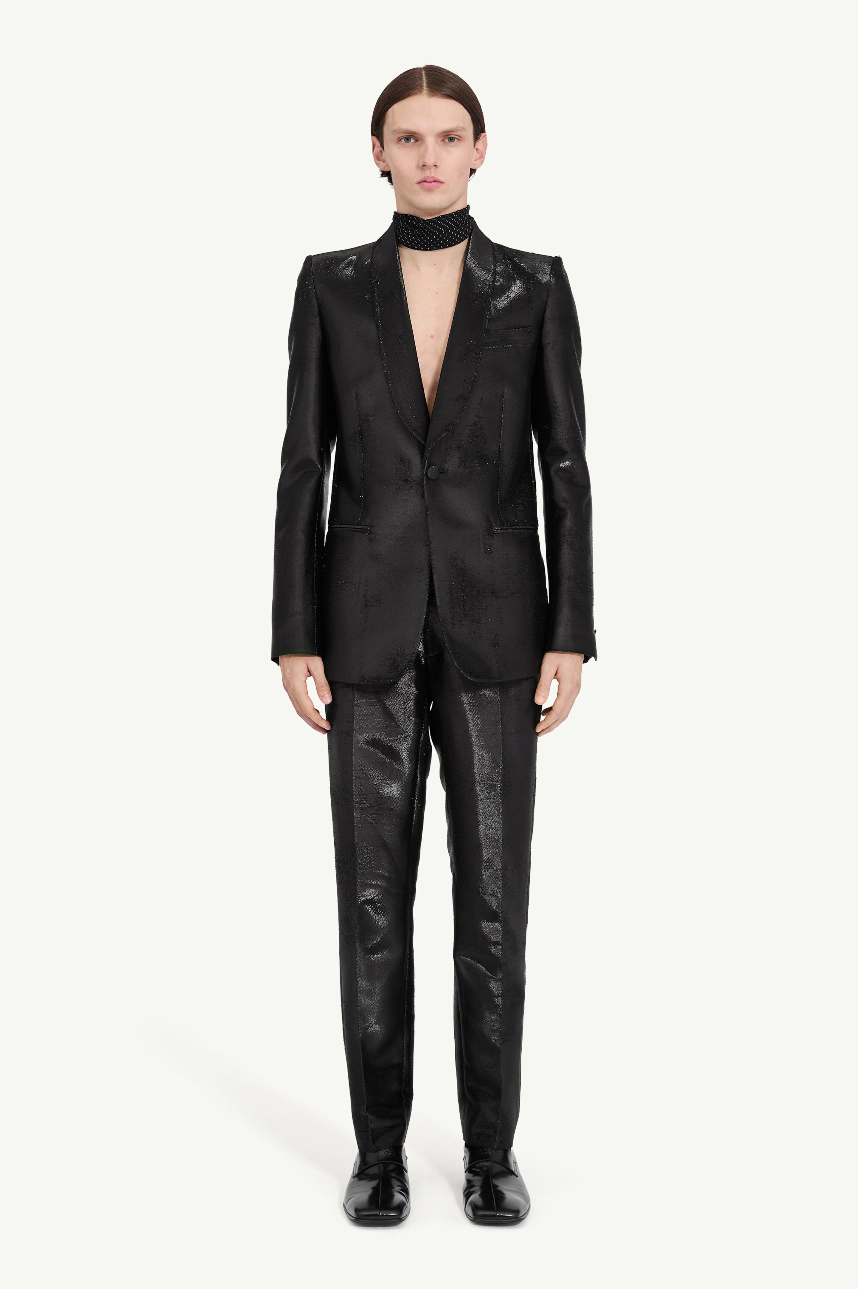 Veste de costume en jacquard effet us&eacute;