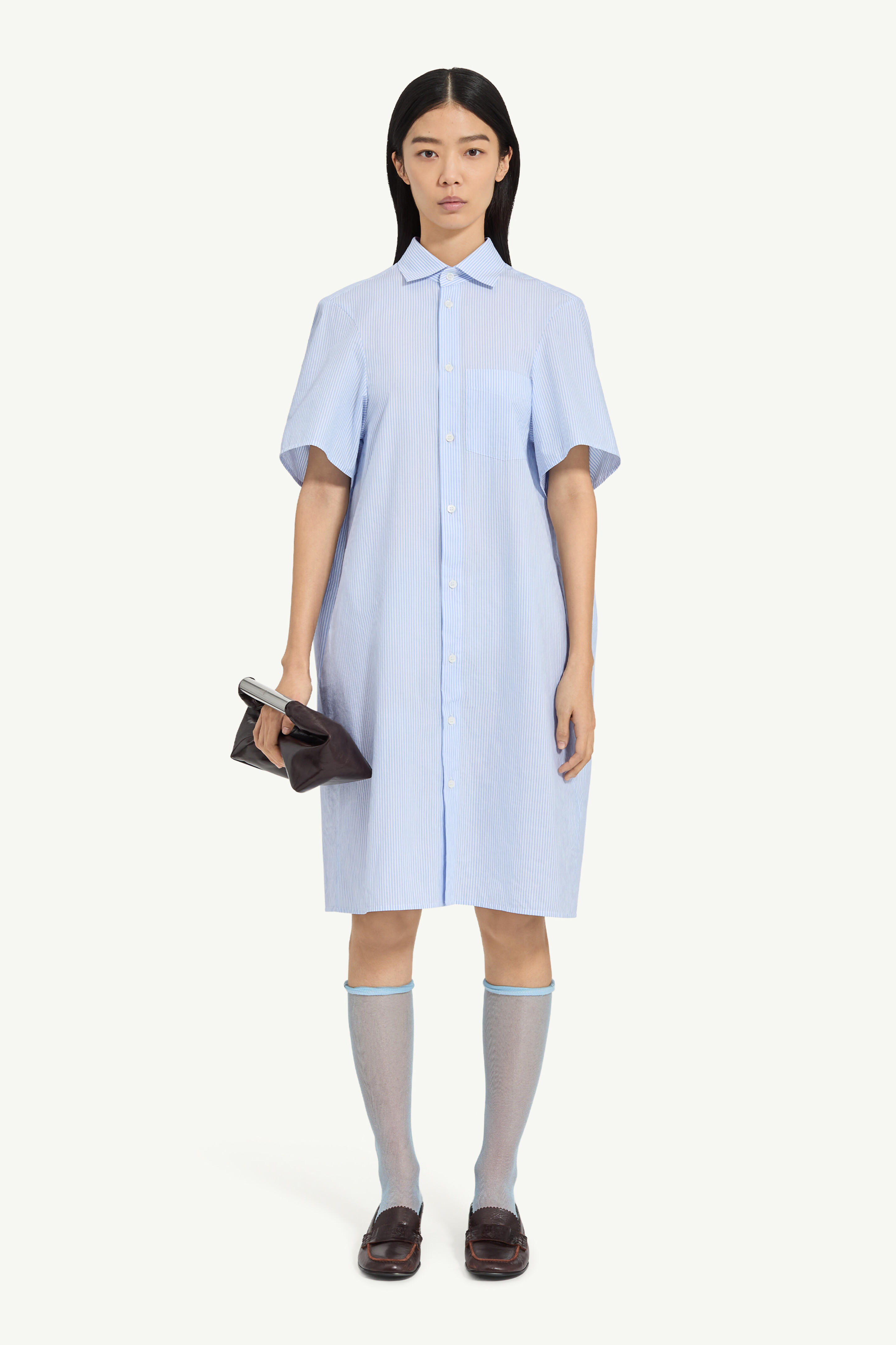 Vestido camisero de popelina