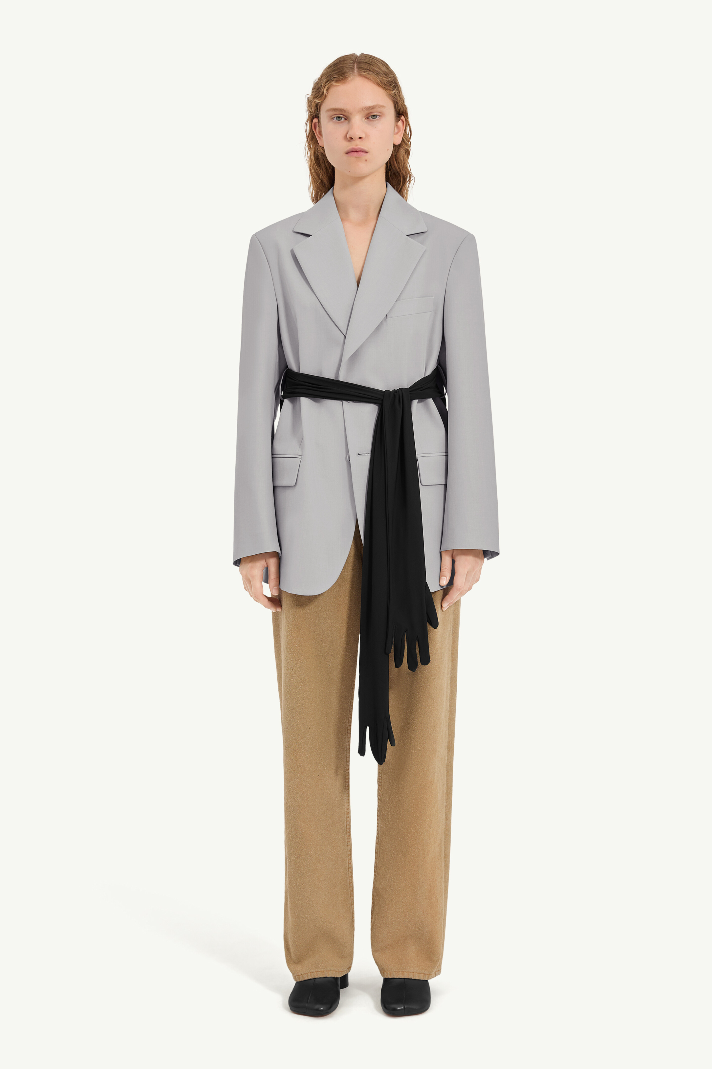 Wool-blend blazer with gloves