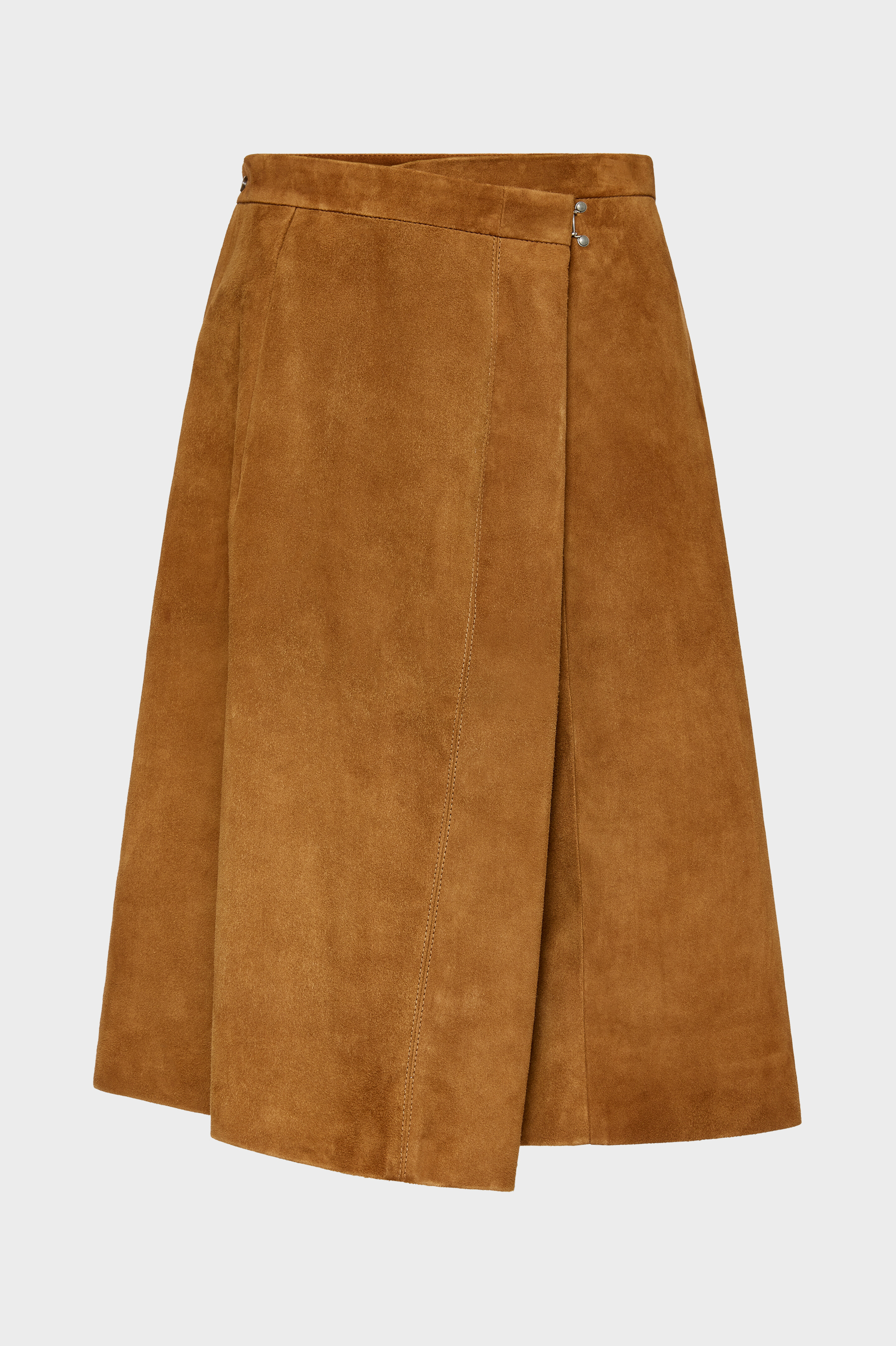 Wrap Suede Midi Skirt