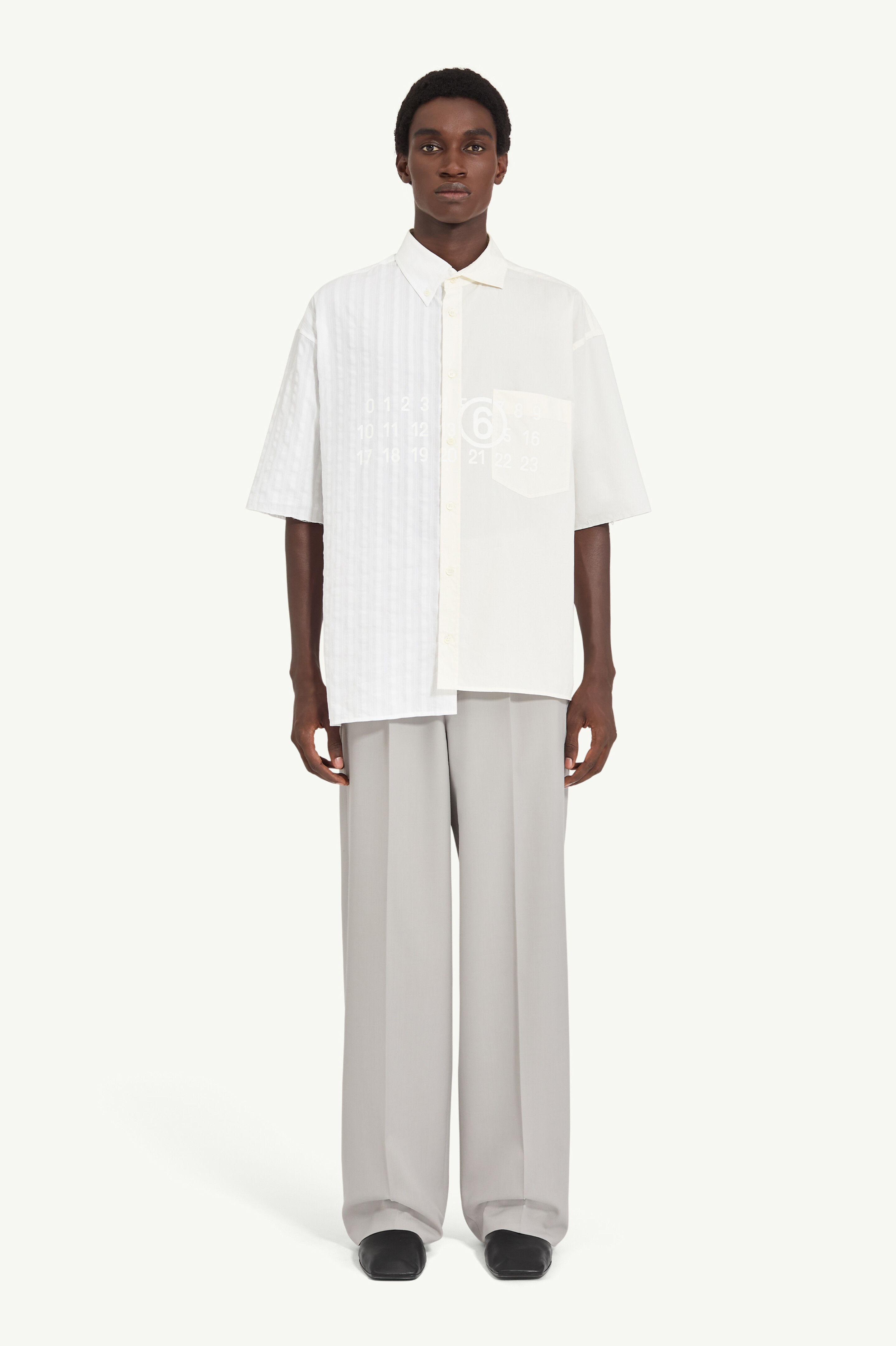 Two-tone cotton poplin shirt