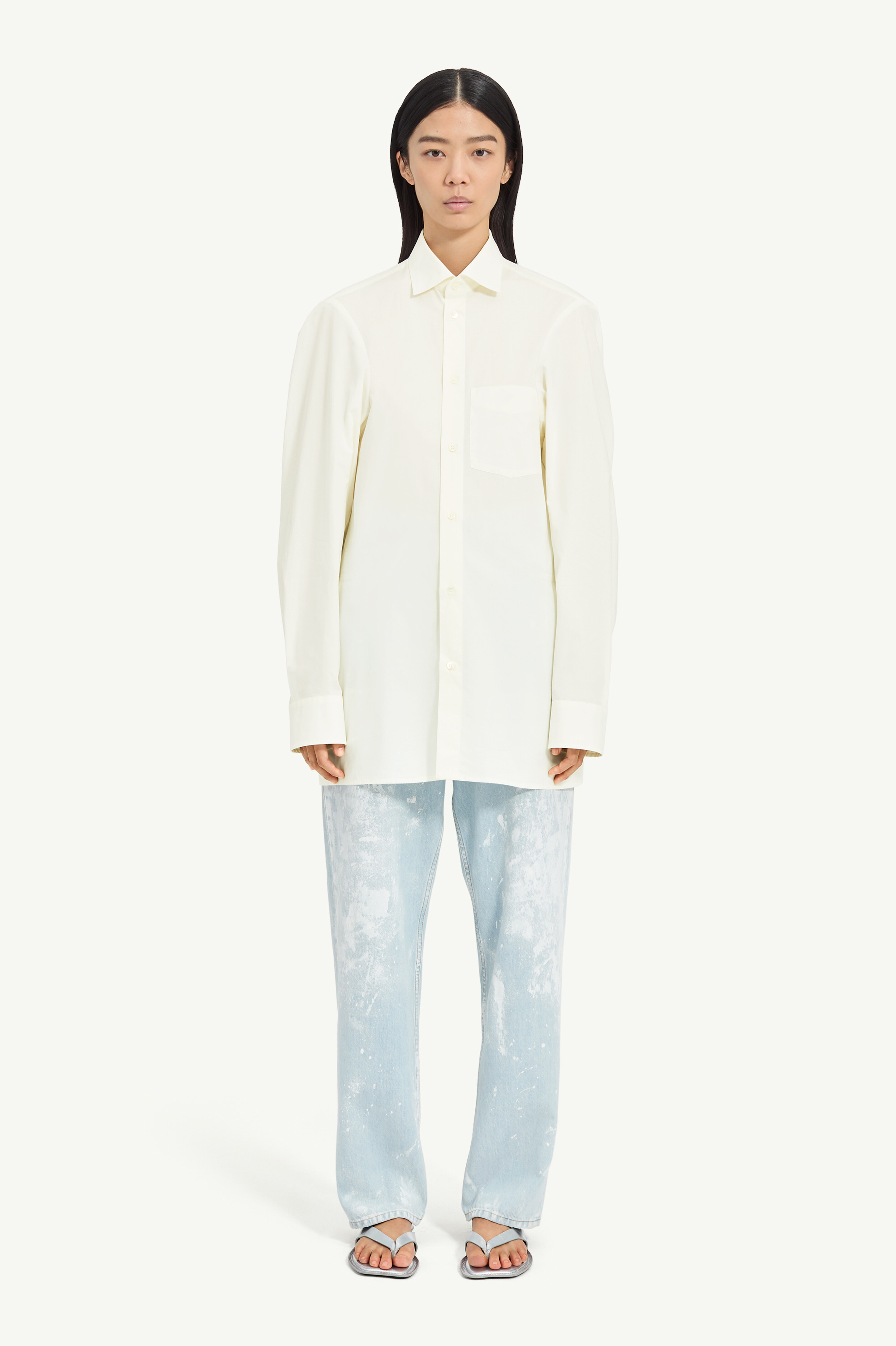 Flattened Cotton Poplin Shirt