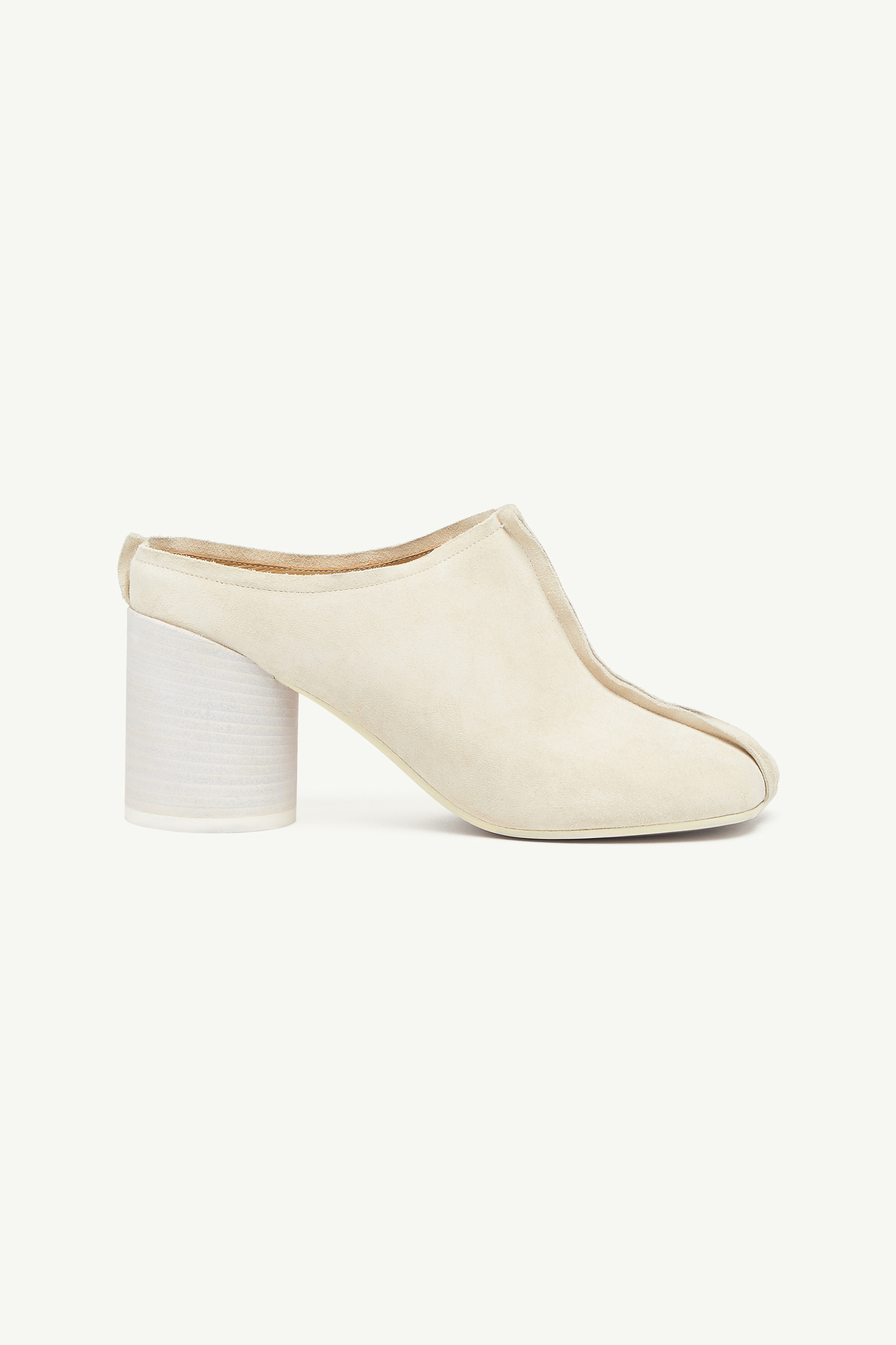 Suede Anatomic stitch toe mule