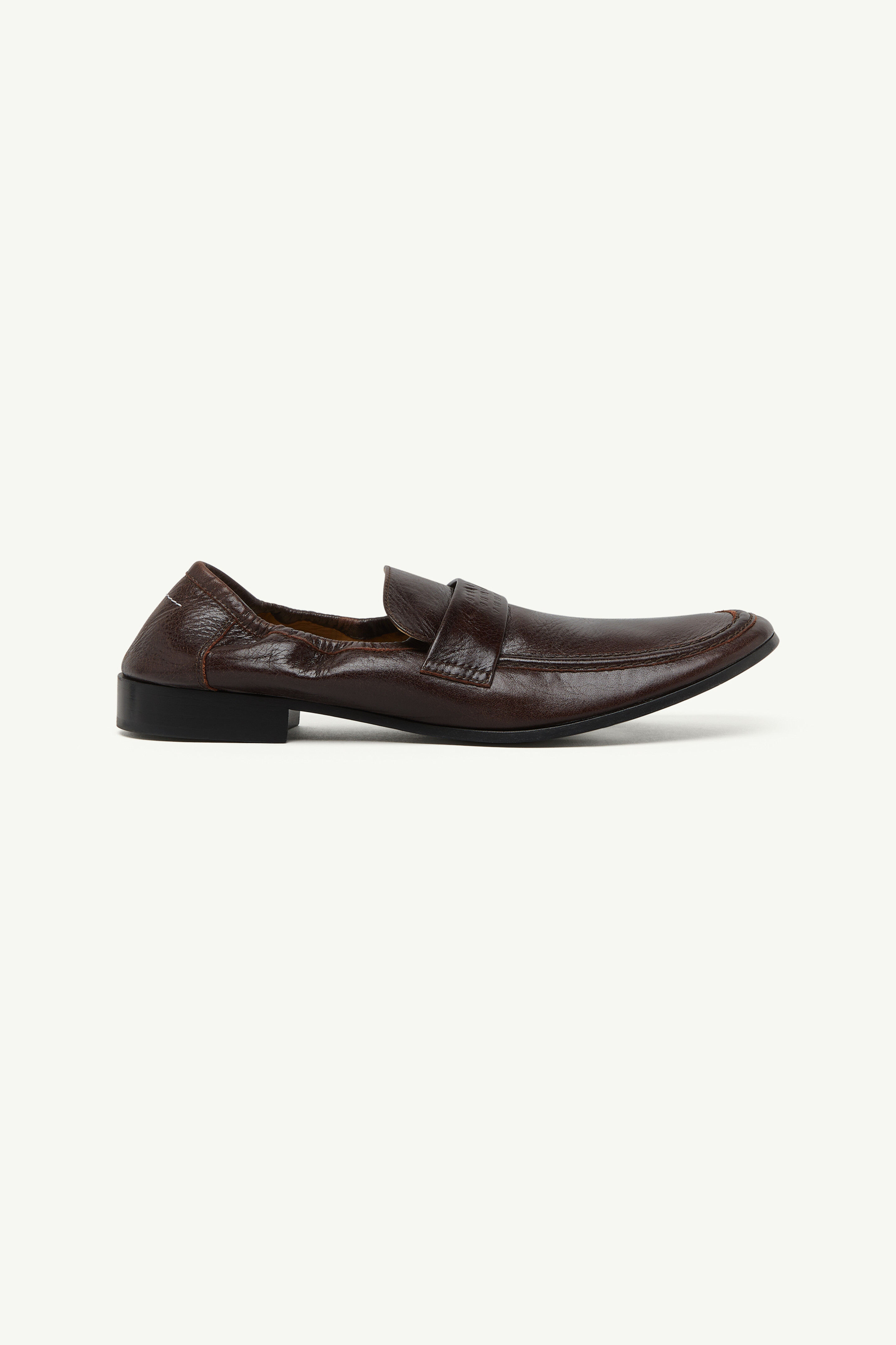 Swing-toe leather loafers