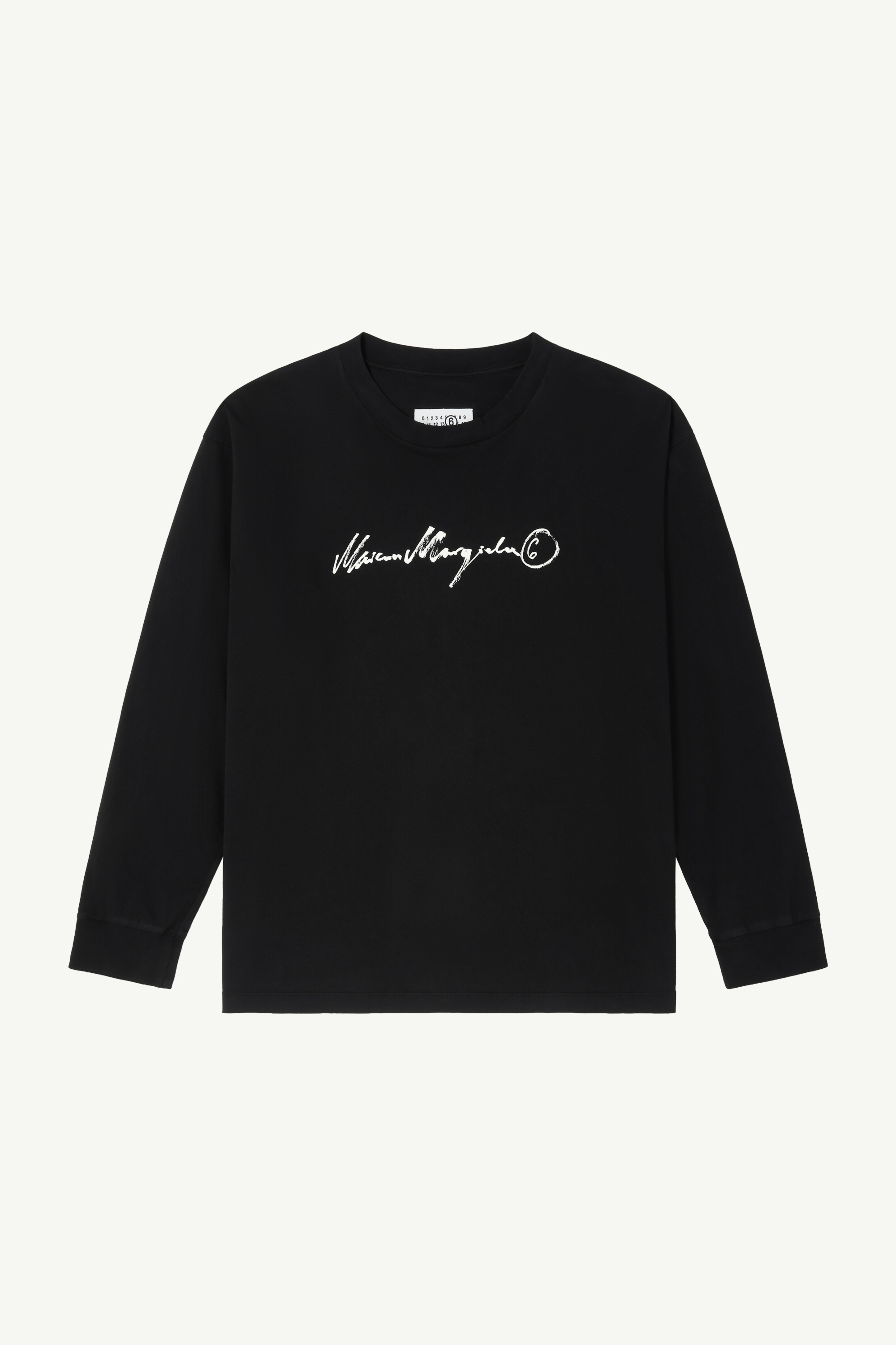 Long-sleeve overdyed handwritten-print T-shirt