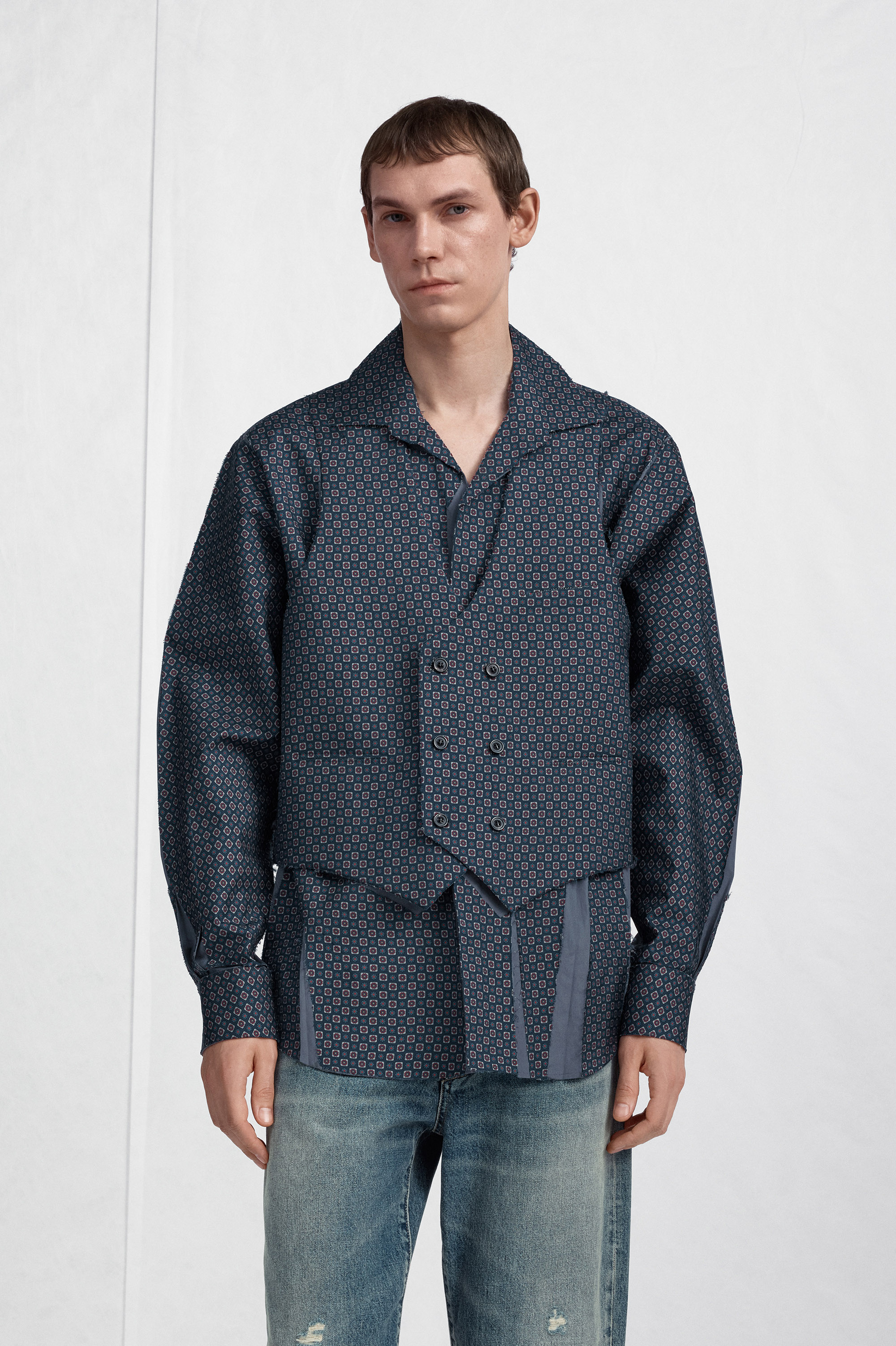 Assemblage Silk Print Shirt