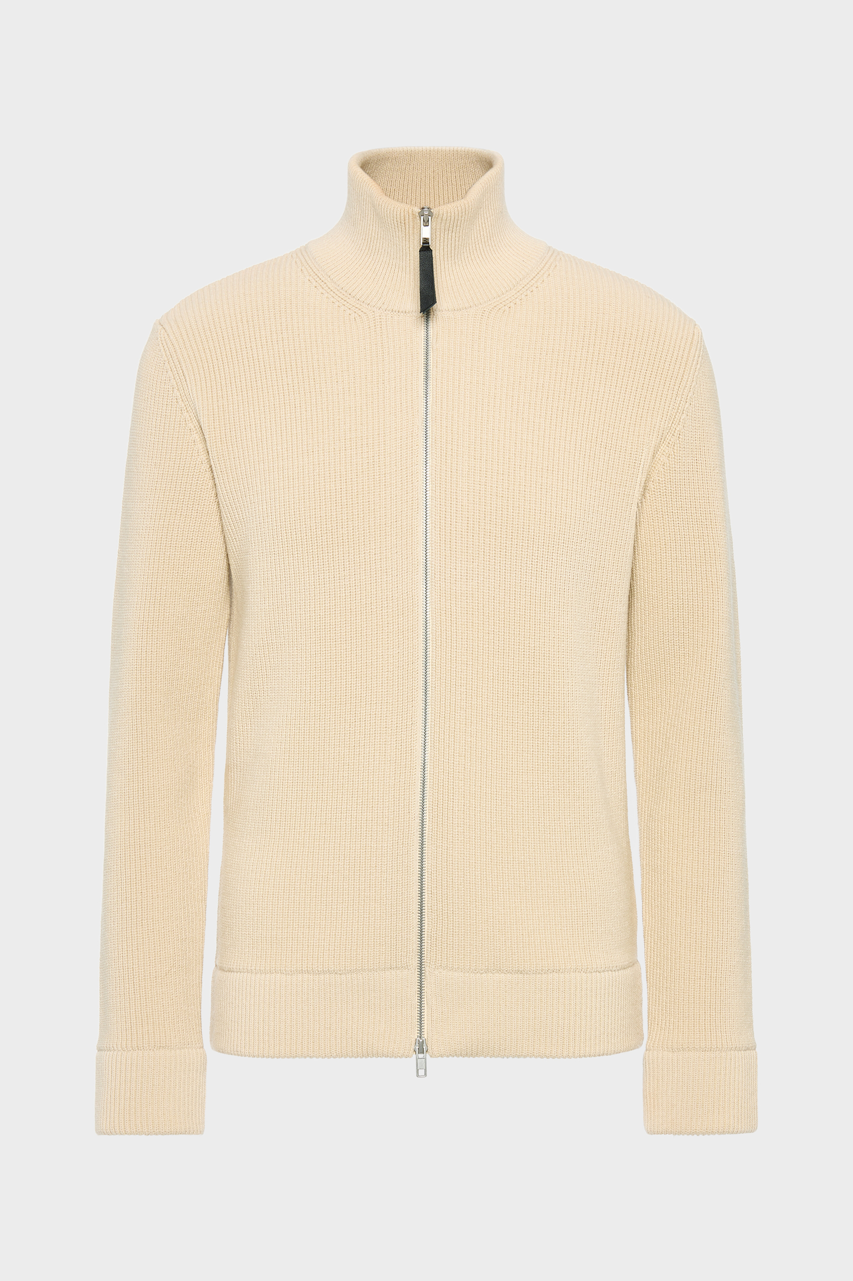 Knit zip-up cardigan