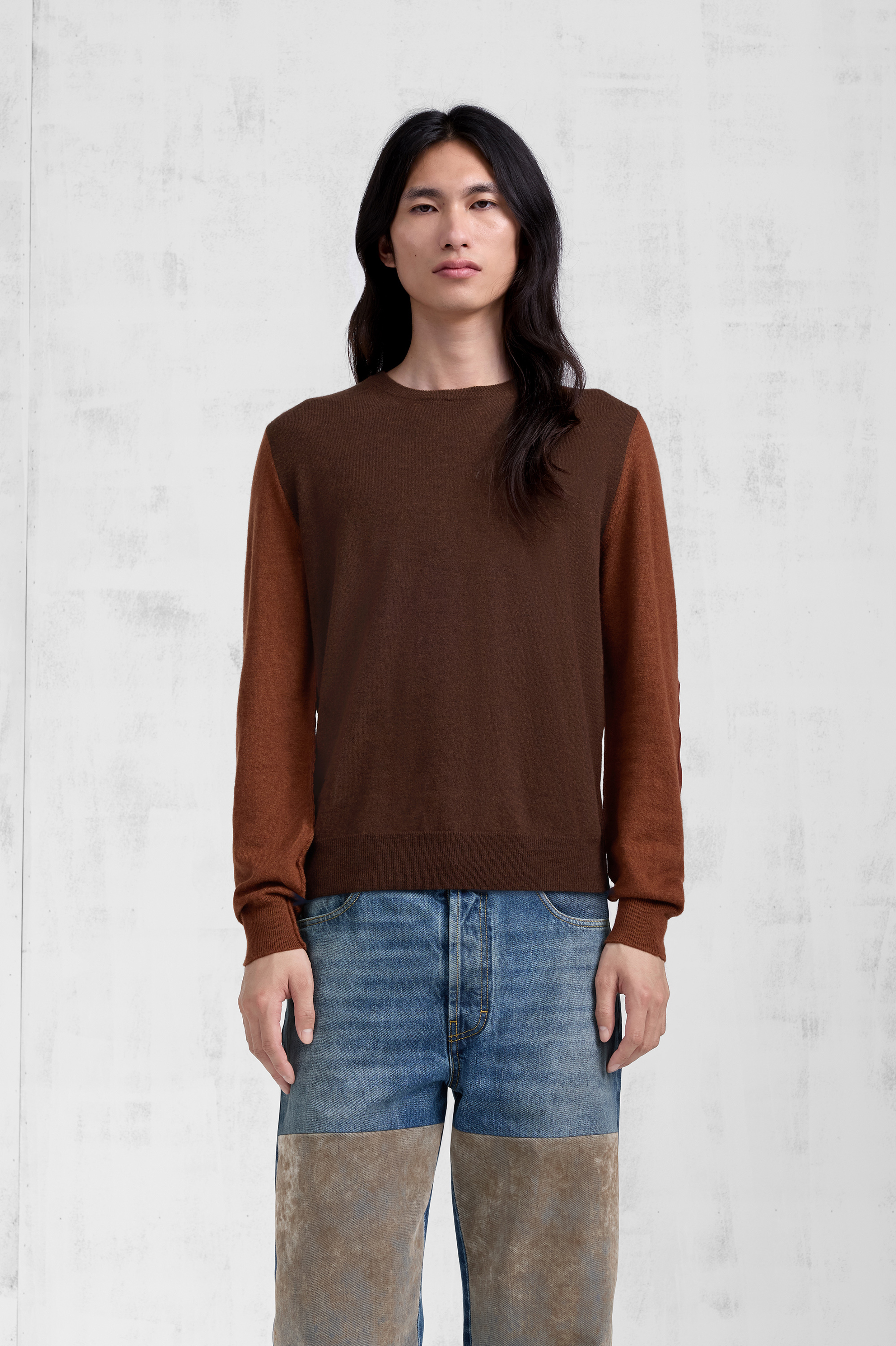 Two-Tone Wool Crewneck