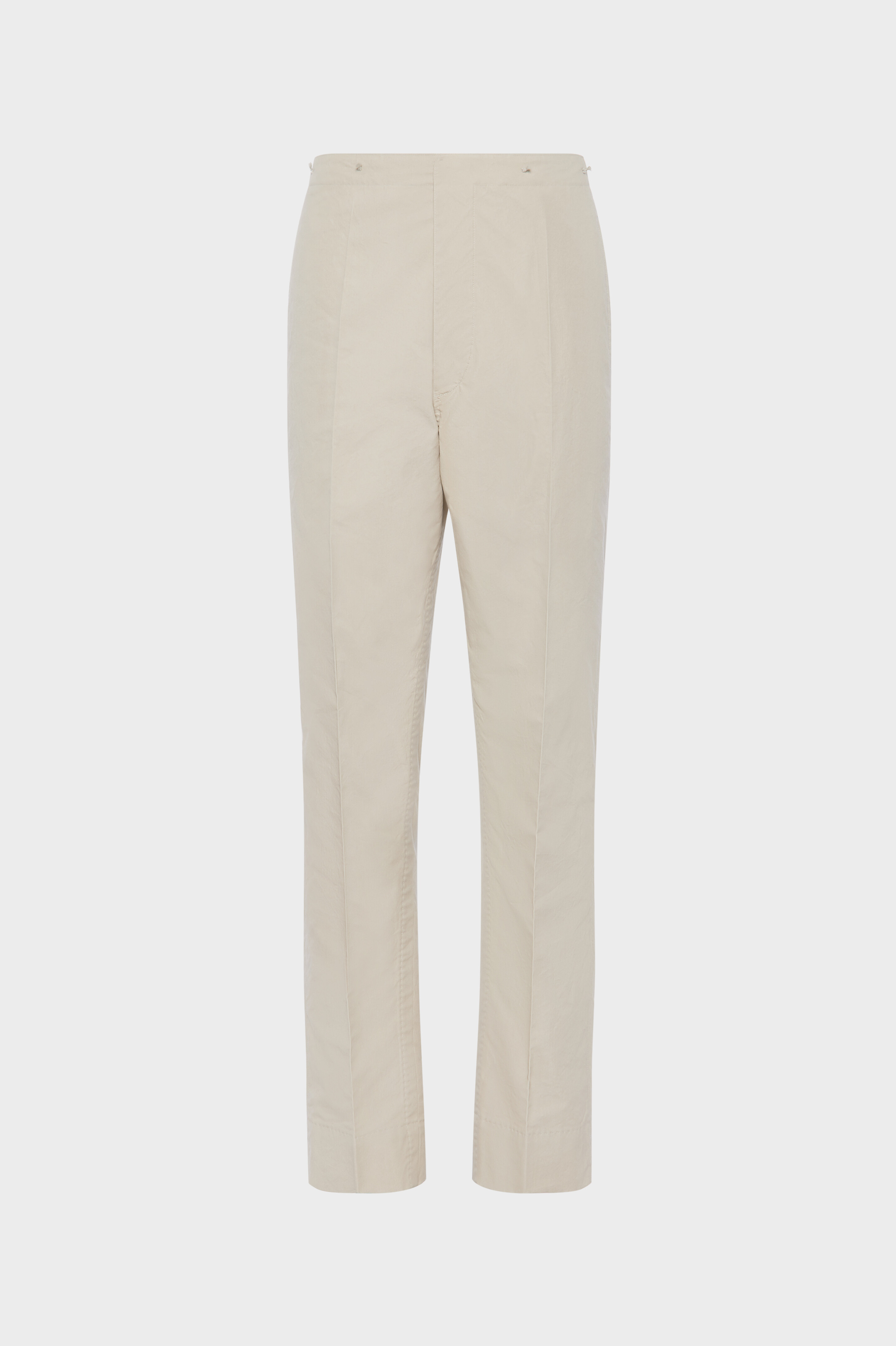 Pantalon effet froiss&eacute; en coton et soie