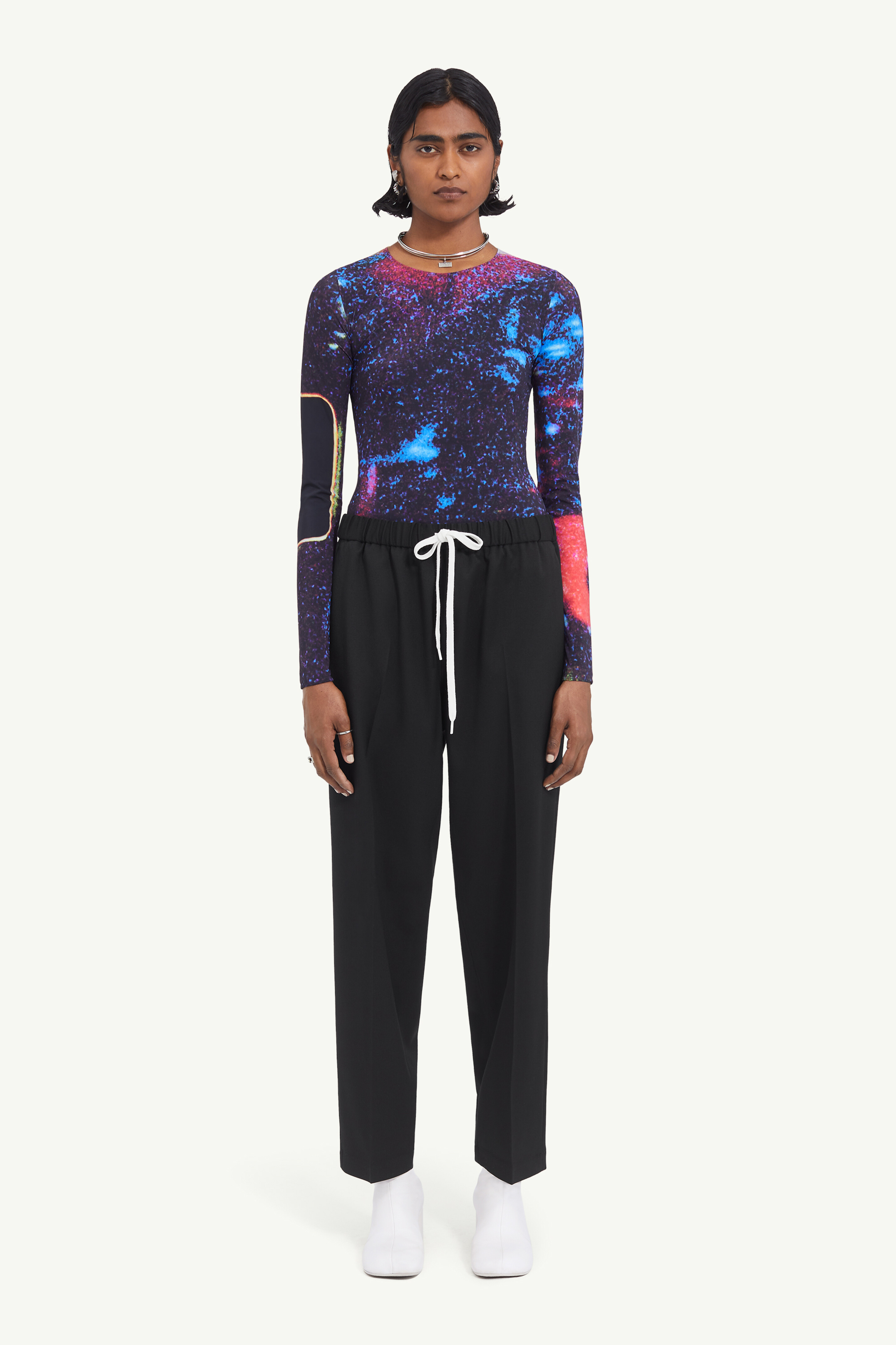 Drawstring tailored trousers