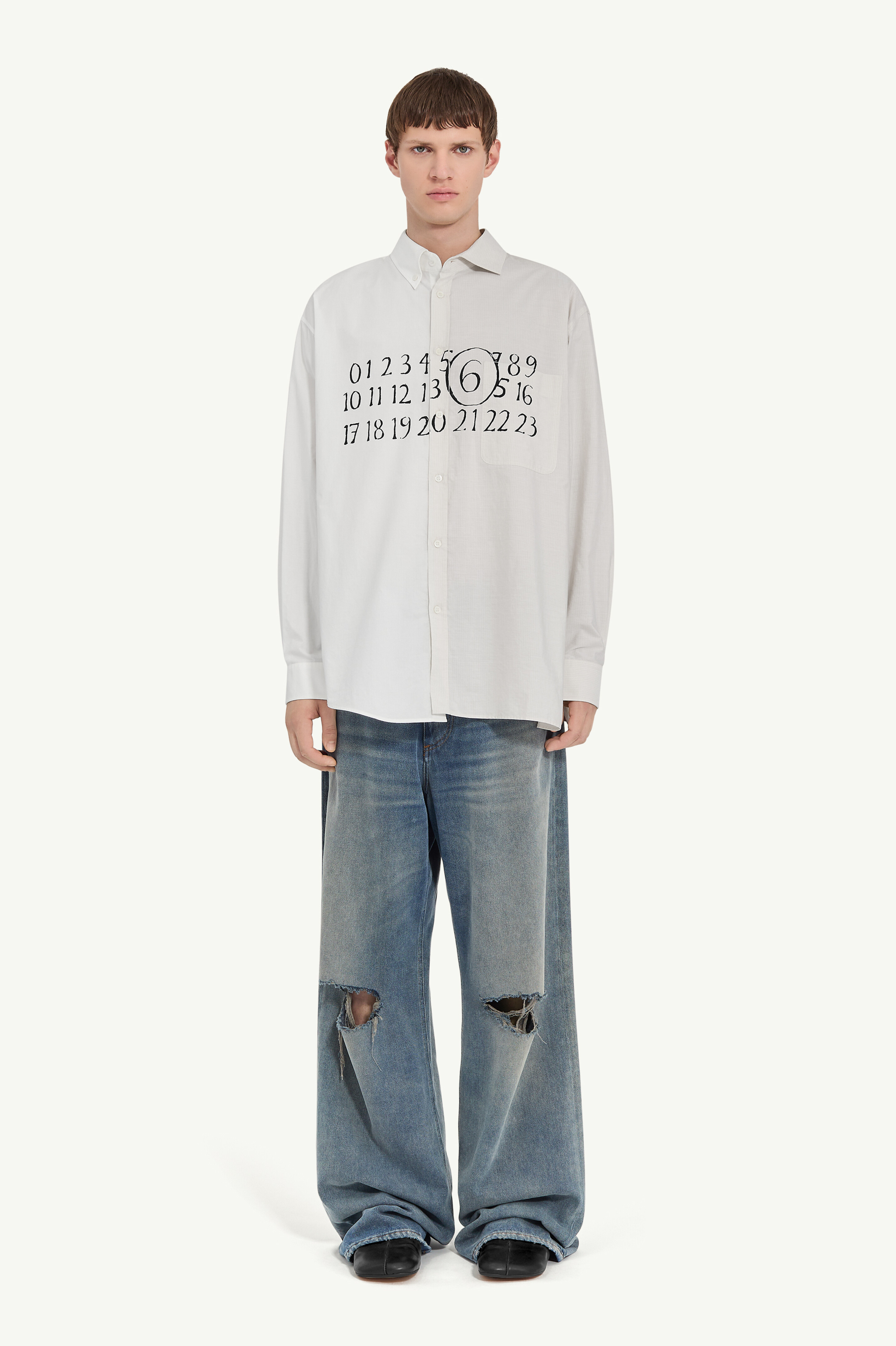 Numeric asymmetric shirt